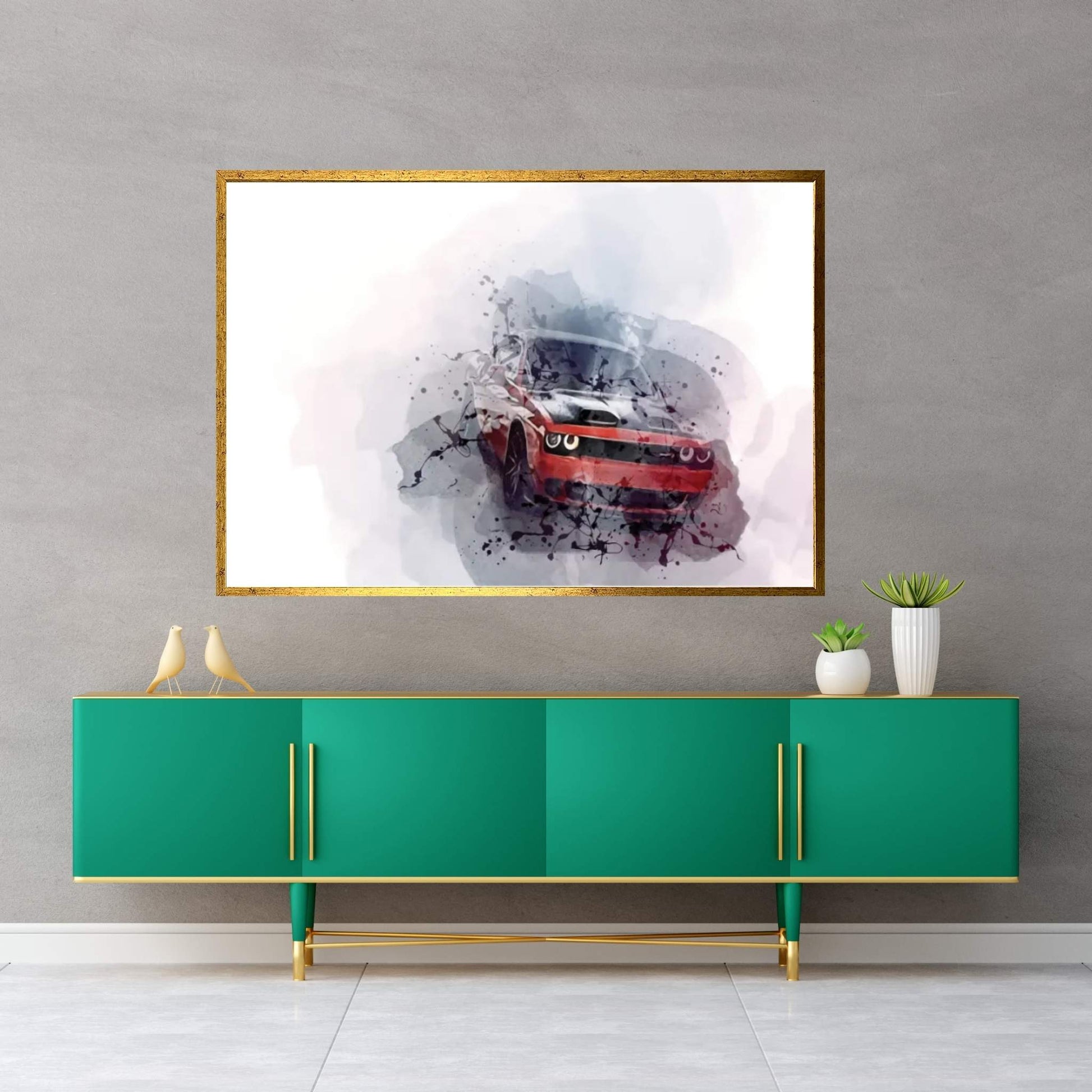 Dodge Challenger Srt Hellcat Exterior Canvas Wall Art - Y Canvas