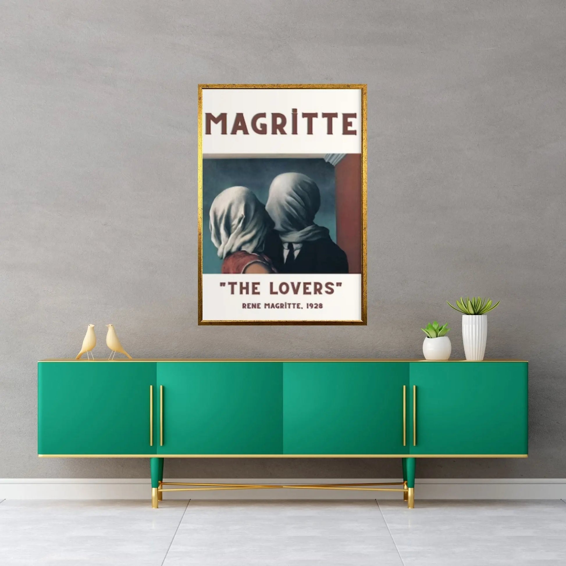 Rene Magritte Canvas Wall Art Poster, The Lovers Canvas, Rene Magritte the lovers Canvas - Y Canvas