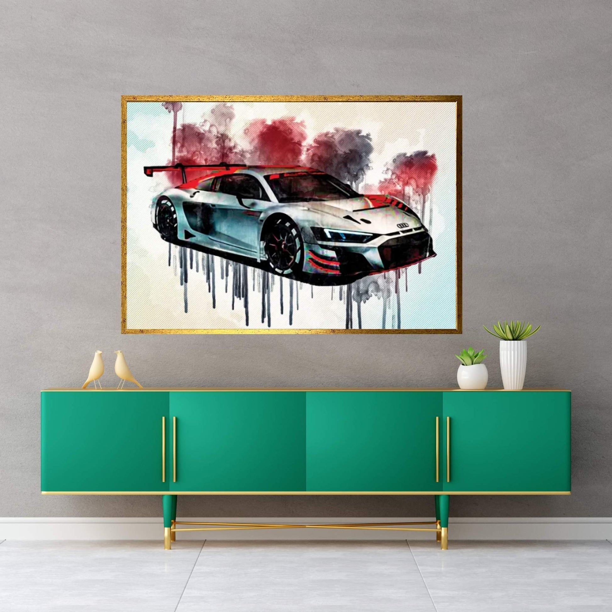 Audi R8 Lms Gt3 2019 Exterior Racing Car Tuning R8 Canvas Wall Art - Y Canvas