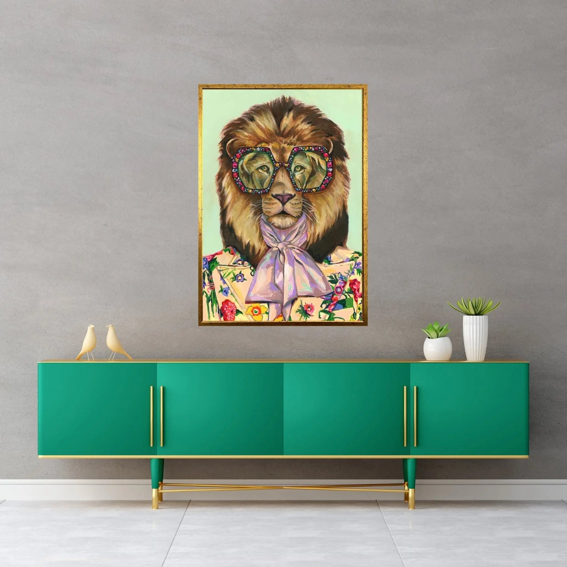 Gucci Lion Canvas Wall Art - Y Canvas