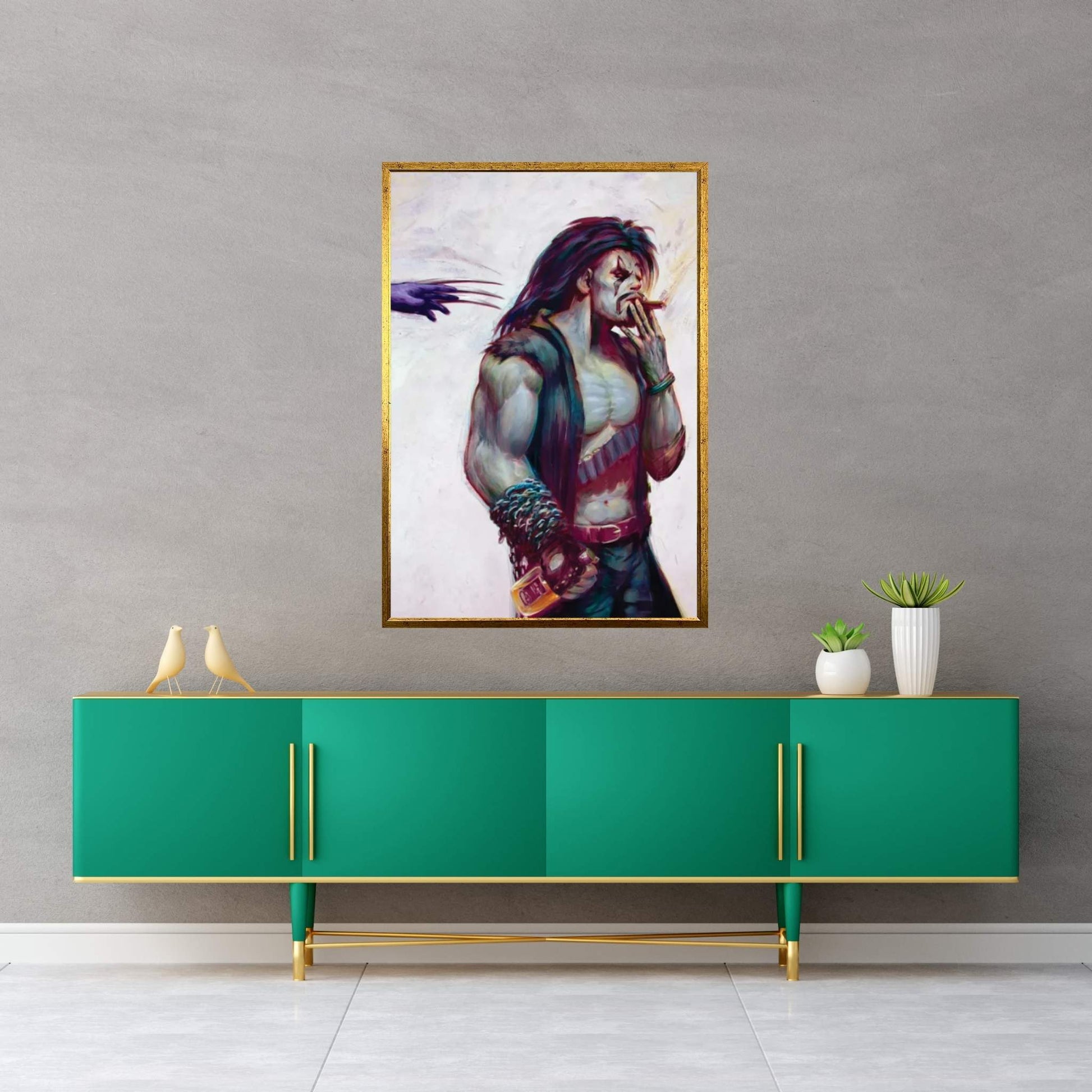 Lobo Vs. Wolverine Canvas Wall Art - Y Canvas