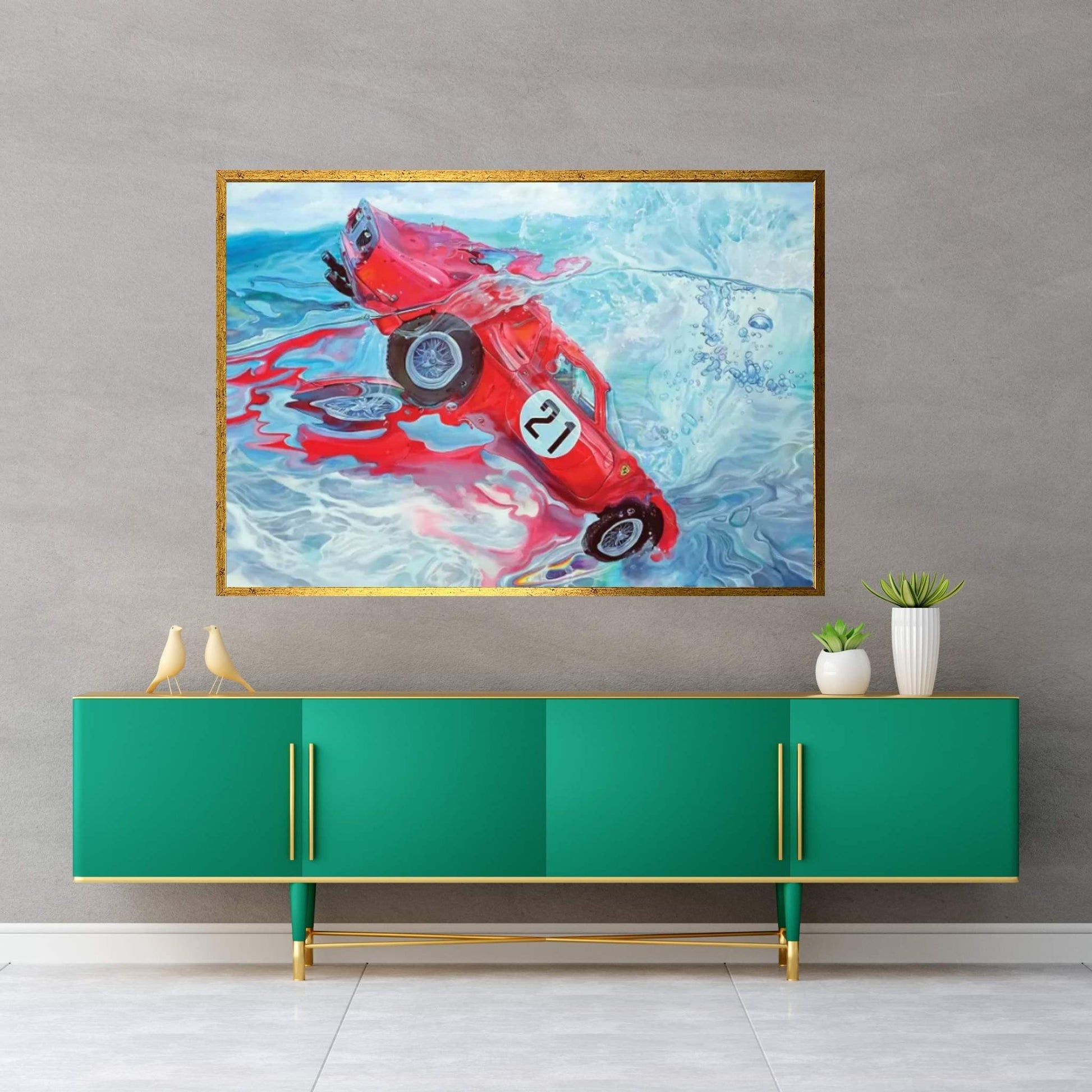 Ferrari No. 21 Canvas Wall Art - Y Canvas