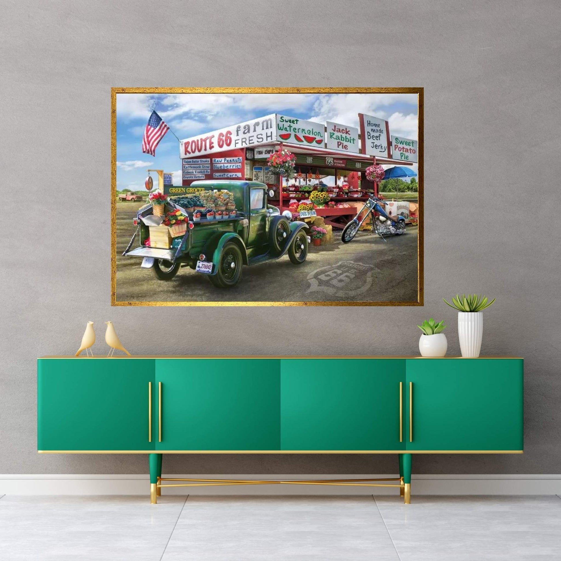 Nostalgic America Farmstand Canvas Wall Art - Y Canvas