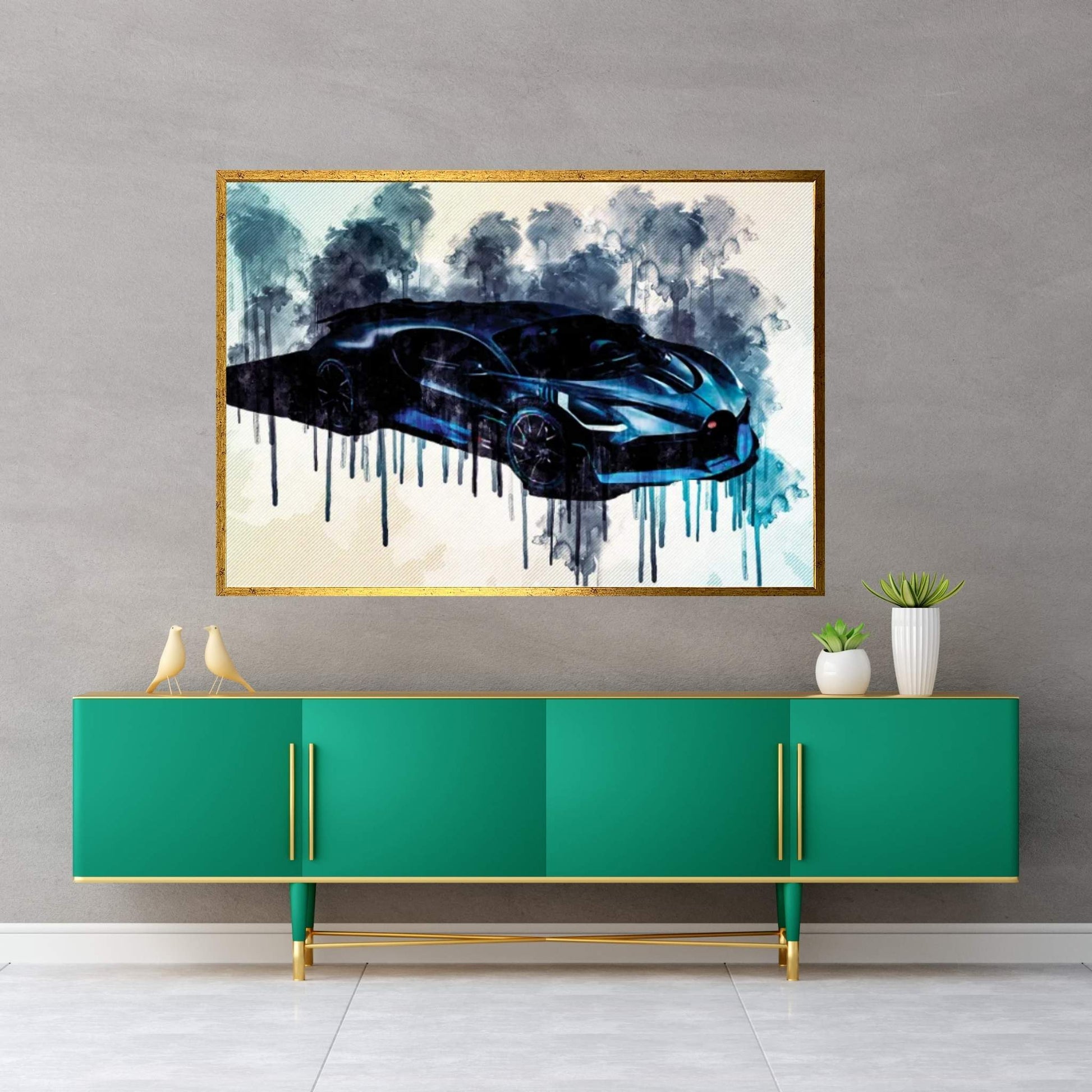 Bugatti Divo 2019 Luxury Racing Car Top View From The Front Canvas Wall Art - Y Canvas