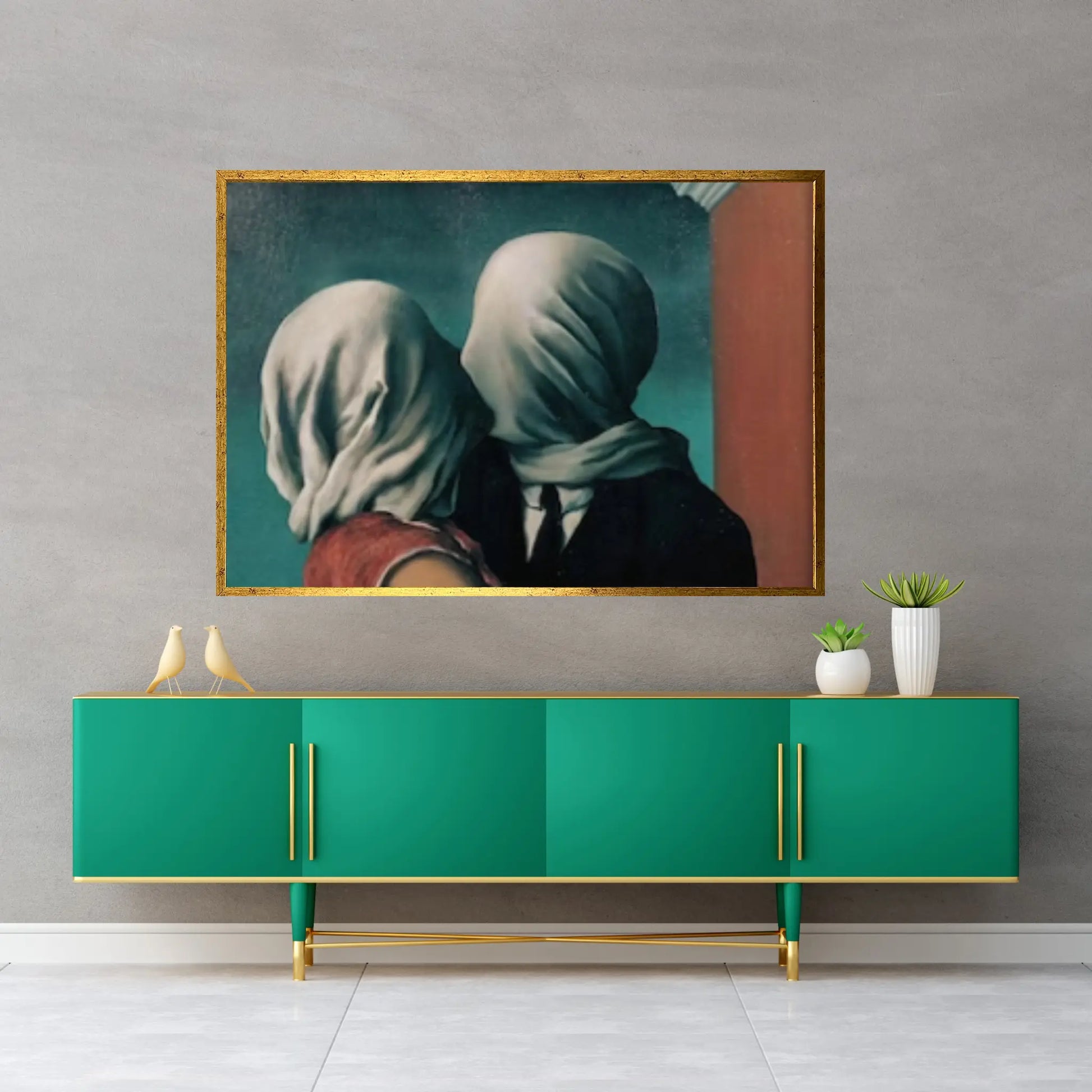 Rene Magritte Canvas Wall Art Poster, The Lovers Canvas, Rene Magritte the lovers Canvas, Rene Magritte Wall Art - Y Canvas