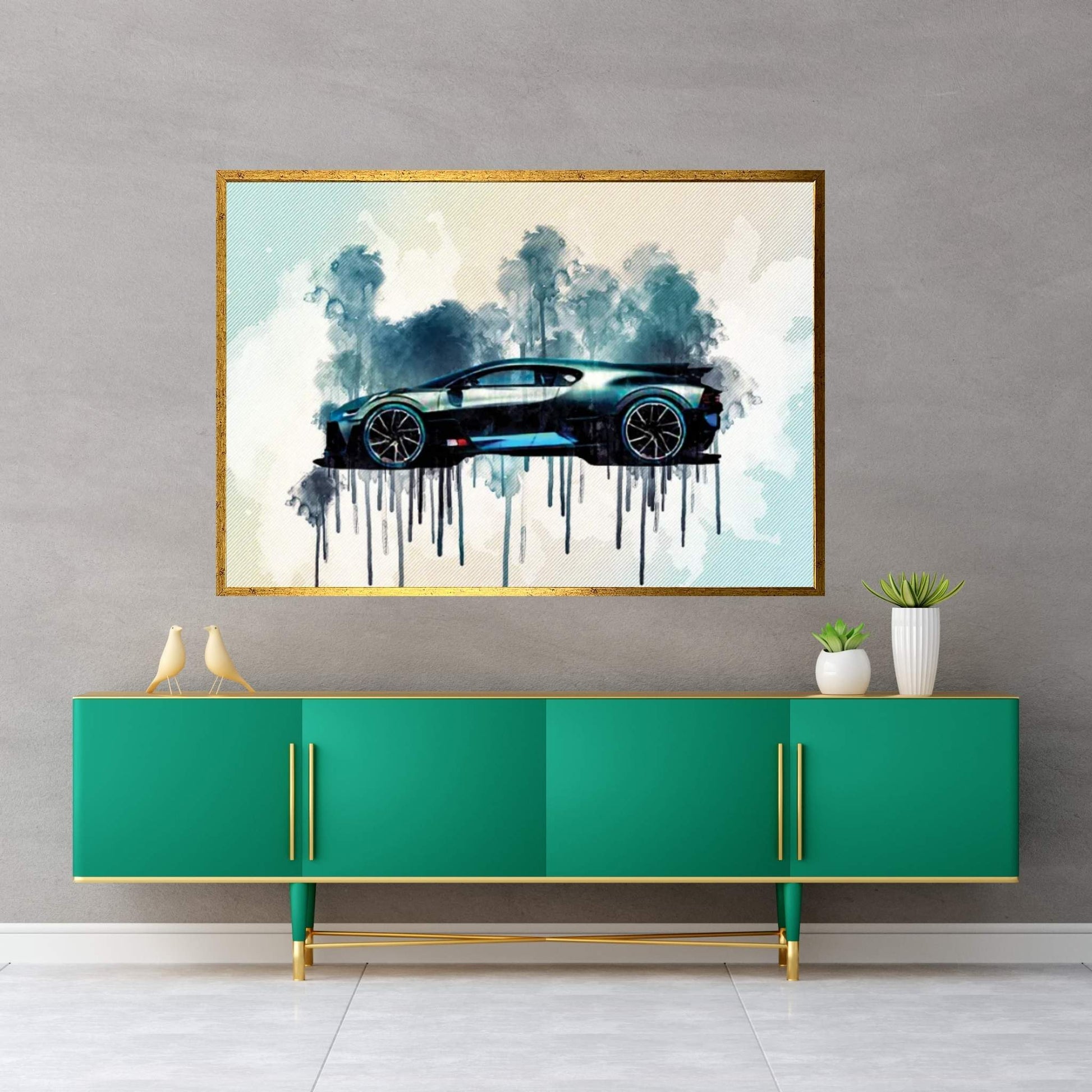 2019 Bugatti Divo Hypercar Side View Canvas Wall Art - Y Canvas