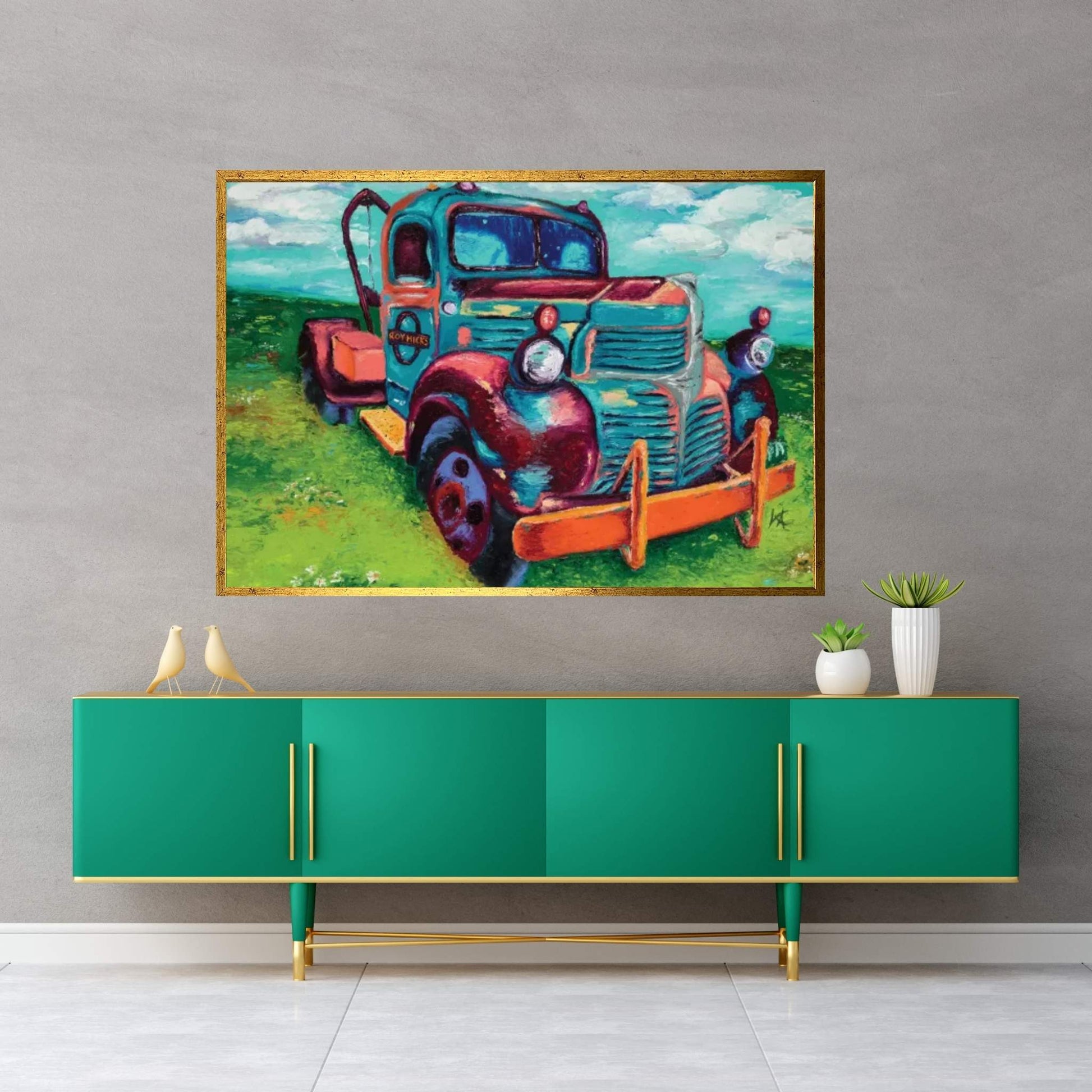 Tribute Truck Canvas Wall Art - Y Canvas