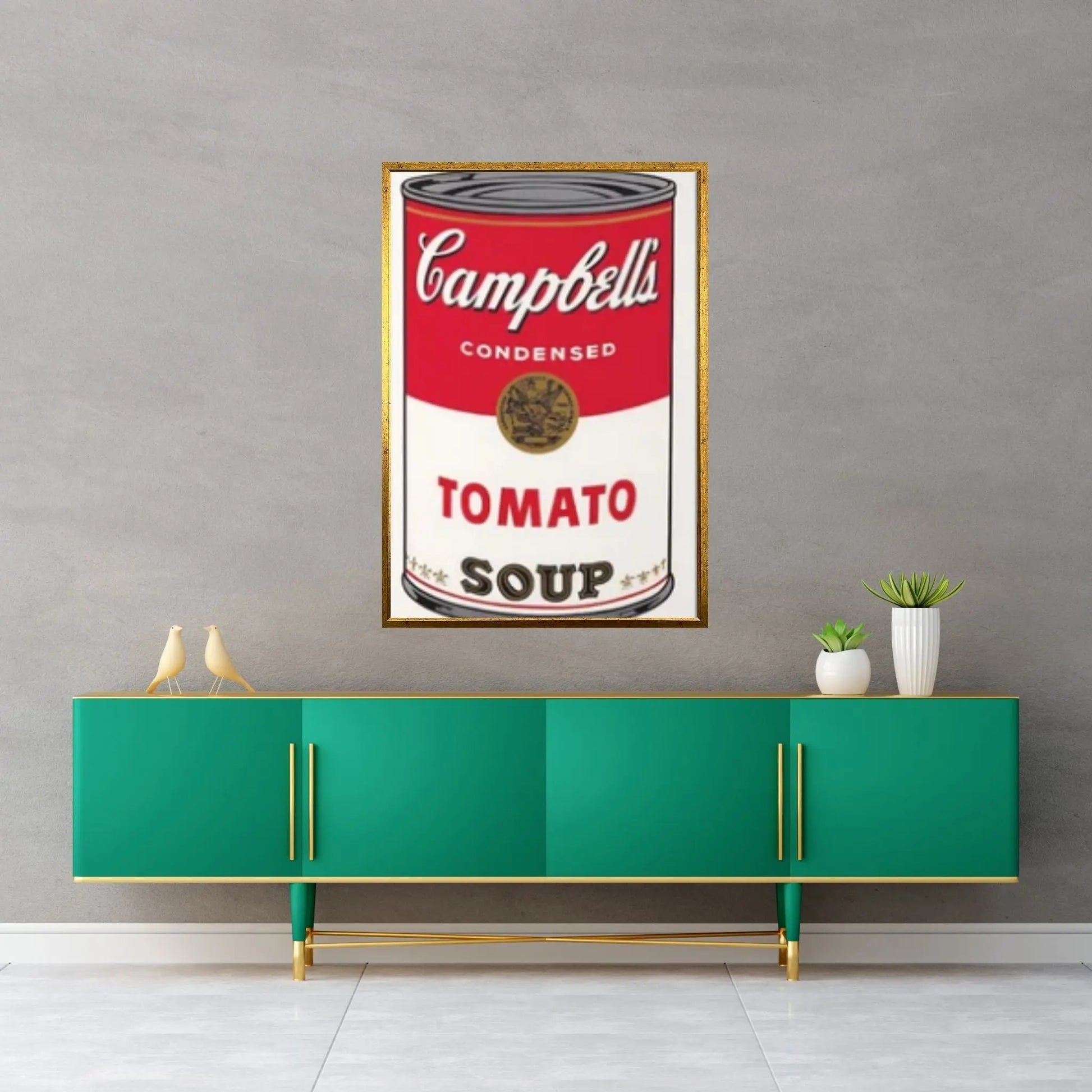 Andy Warhol Tomato Soup Pop Art Canvas Wall Art Poster, Campbell Soup Poster, Warhol Tomato Soup Canvas Print - Y Canvas