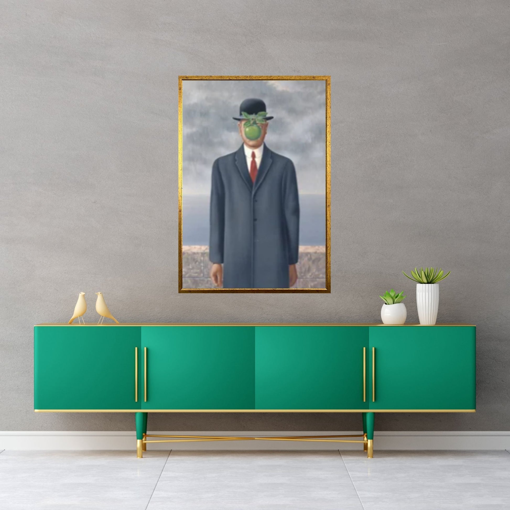 Large René Magritte The Son of Man 1964, Reproduction Home Decor, Rene Magritte Canvas, The Son of a Man Canvas - Y Canvas