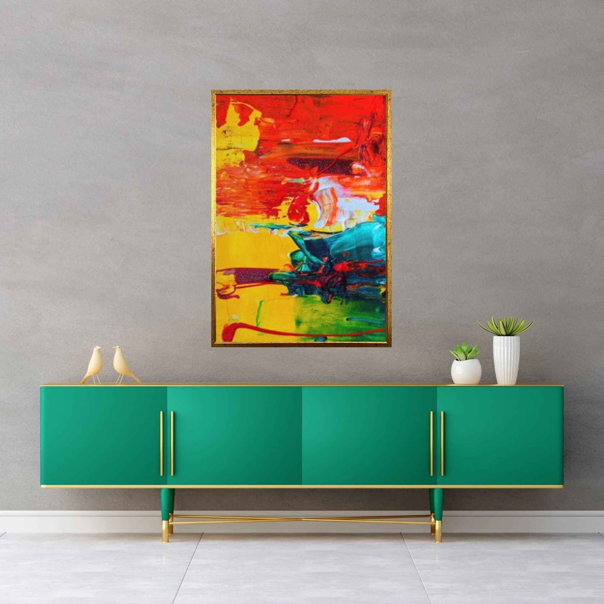 Abstract Painting Canvas, Original Oil Painting Effect Art, Original Minimalist Painting - Y Canvas