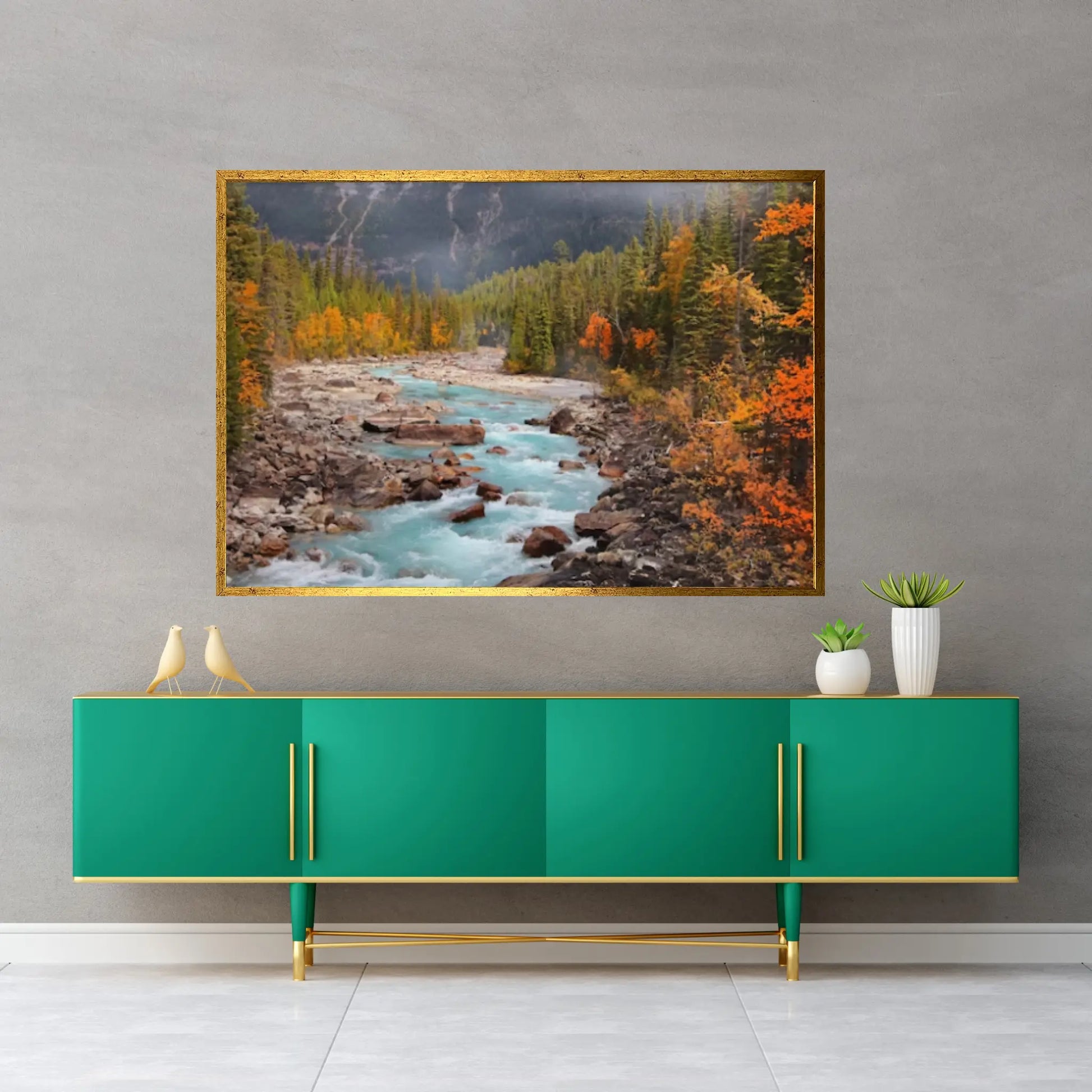 Autumn Landscape Canvas Wall Art Decor, Autumn Landscape Art Canvas, Autumn Printed, Forest Landscape Canvas Art - Y Canvas