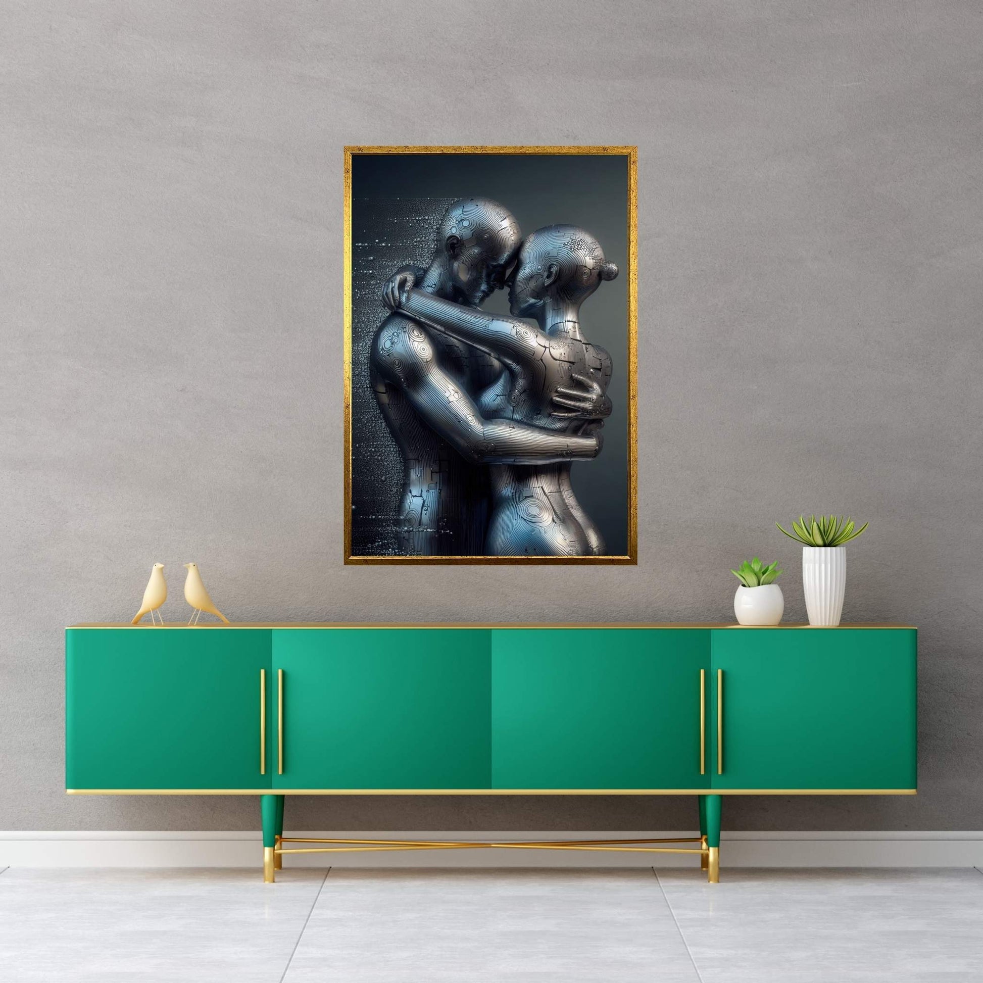 Metalic Love Couple Canvas Wall Art - Y Canvas