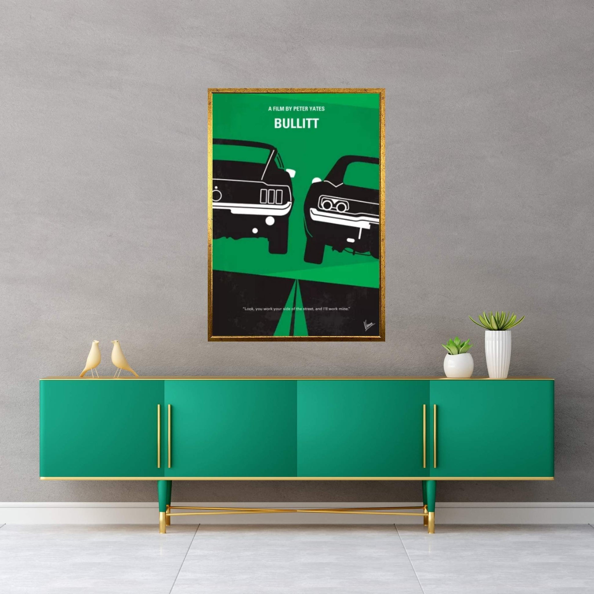 Bullitt Minimal Movie Poster Canvas Wall Art - Y Canvas