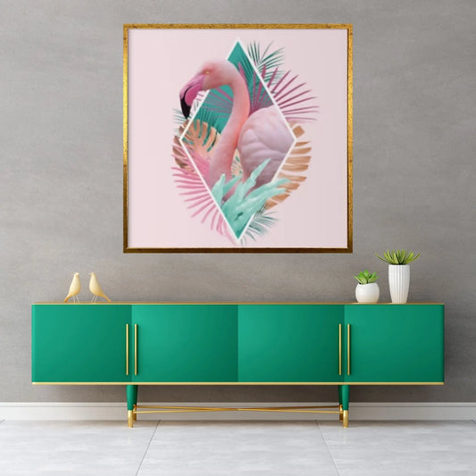 Flamingo Canvas Wall Art Decoration, Flamingo Canvas, Flamingo Wall Art, Animal Canvas Art, Flamingo Poster - Y Canvas