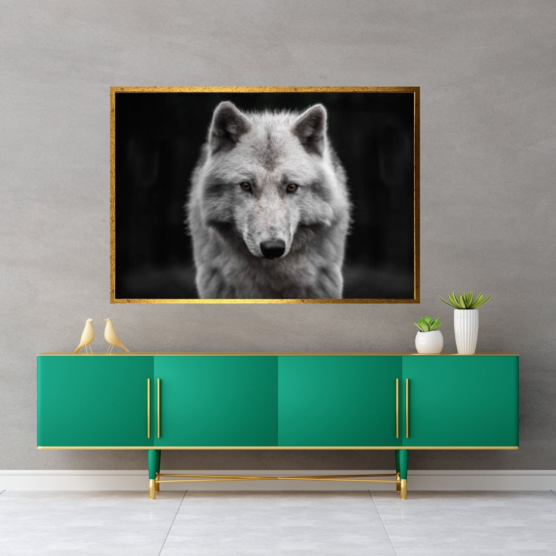 Grey Wolf Canvas Art Wolf Wall Art, Grey Wolf Canvas Animal Wall Decor - Y Canvas