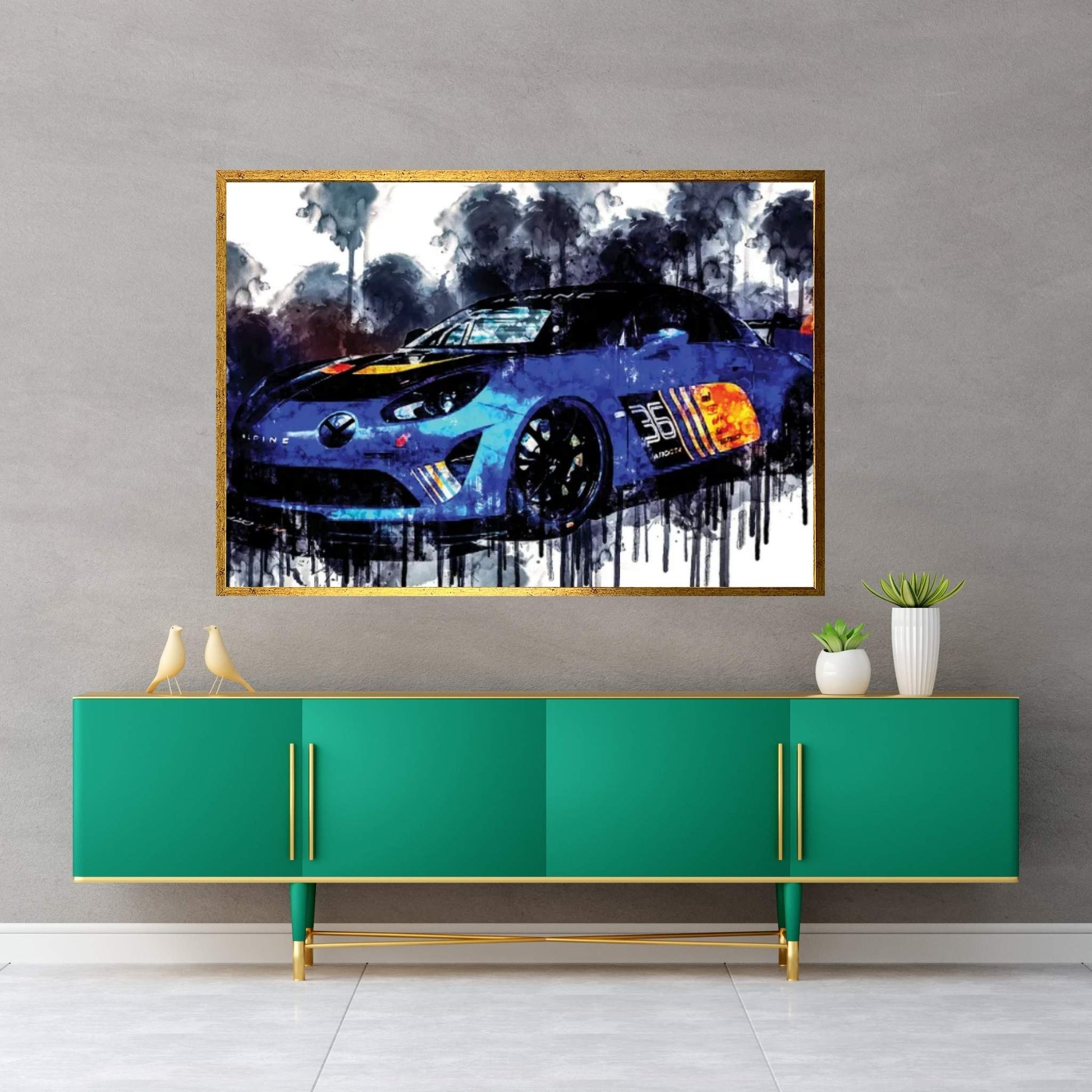 Car 2018 Alpine A110 GT4 Canvas Wall Art - Y Canvas