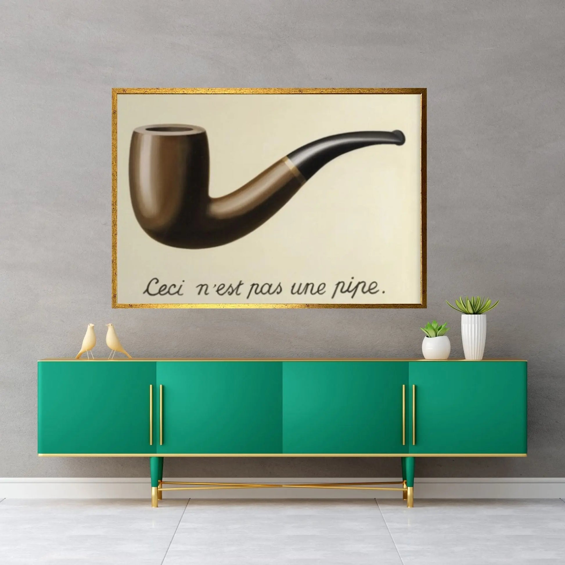 Large René Magritte , The Treason of Images, Wall Decor, Reproduction of Classic Art - Y Canvas