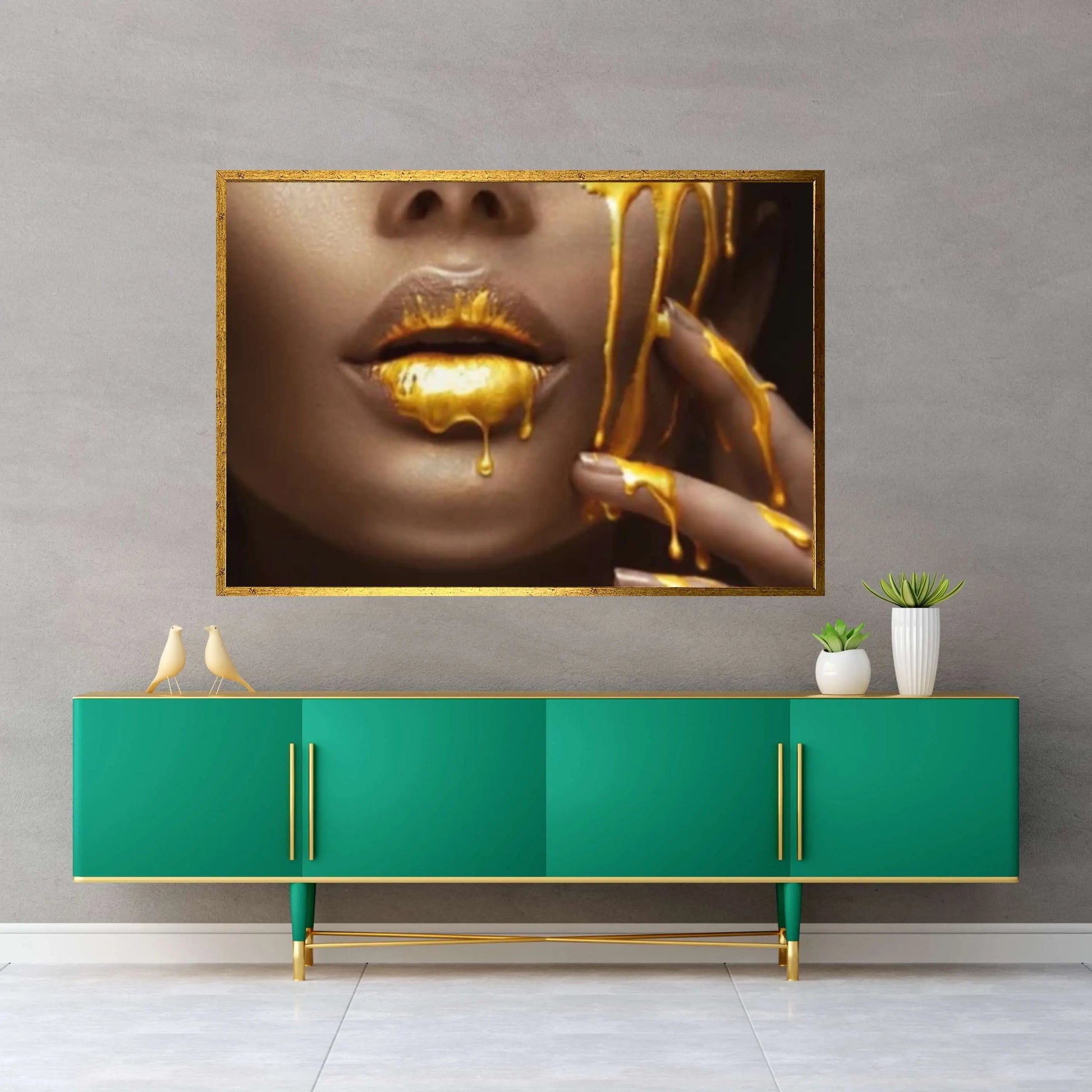 African Art Wall Canvas Decor, Gold Wall Art, African Woman Wall Art - Y Canvas