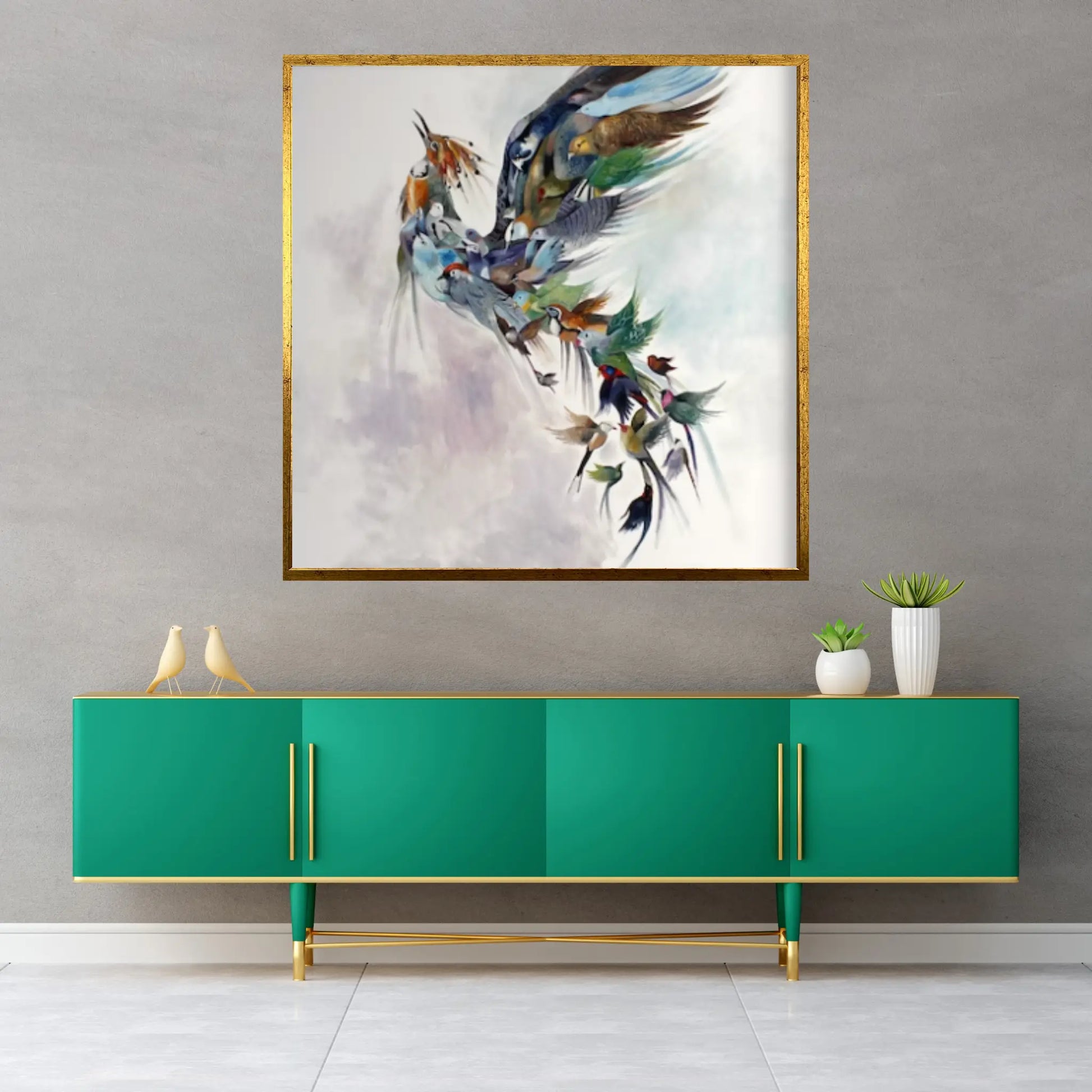 Phoenix Wall Art, Huge Canvas Wall Decor,Phoenix Rebirth Canvas - Y Canvas