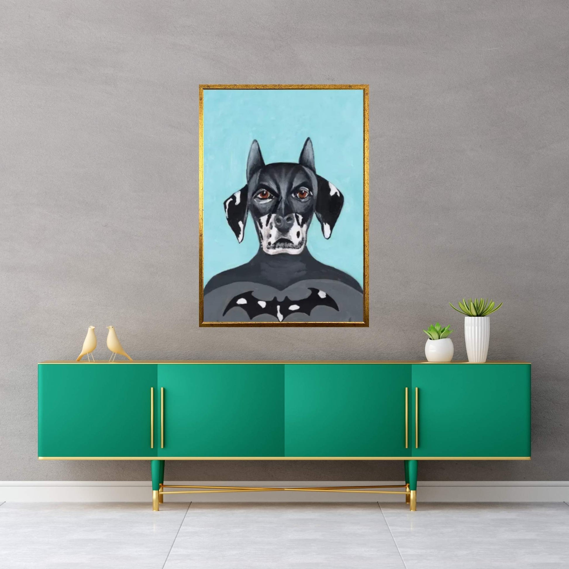 Dalmatian Batman Canvas Wall Art - Y Canvas