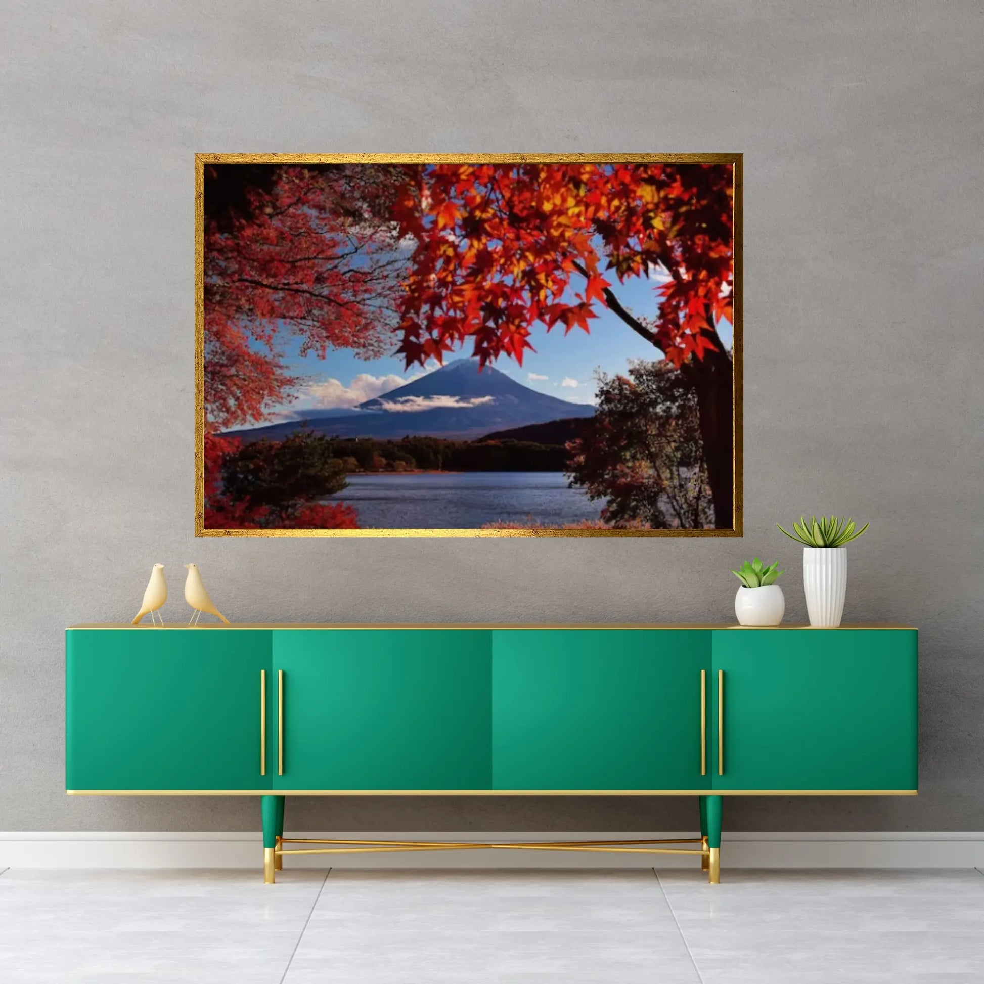 Fuji Kawaguchiko Autumn Leaves Canvas Wall Art Printing Wall Art print Canvas Wall Art Poster - Y Canvas