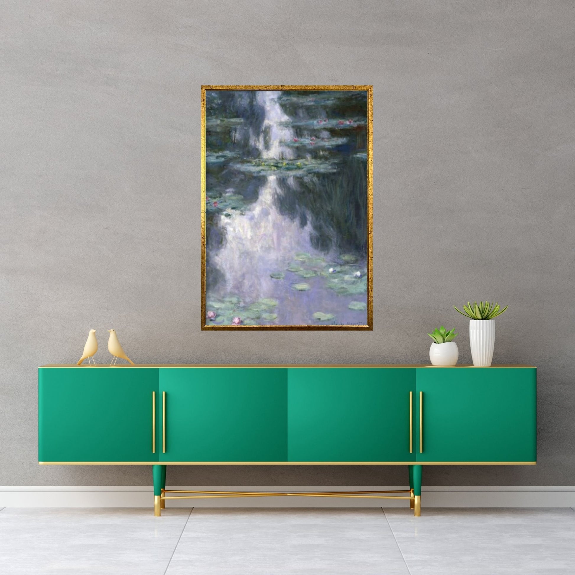 Claude Monet Exhibition Prints, Claude Monet Floral Print, Landscape wall arti Water lilies Claude Monet - Y Canvas