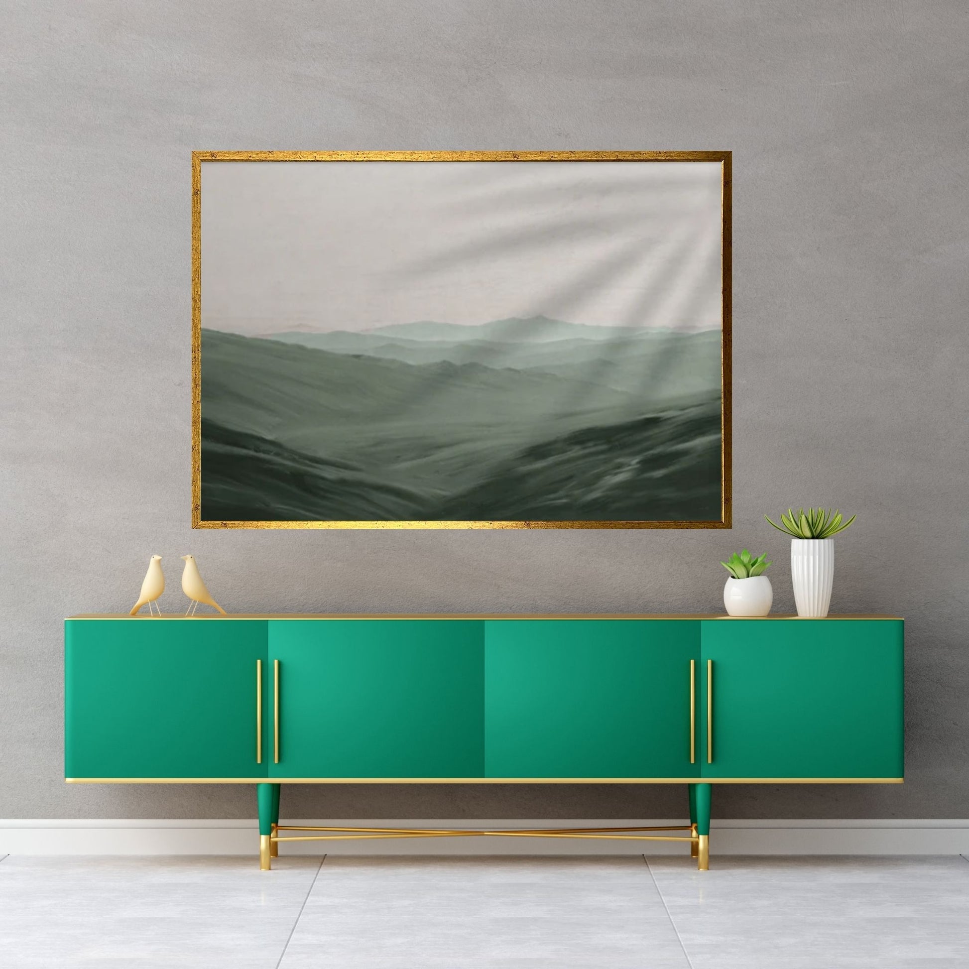 Landscape Canvas Wall Art, Nature Framed Large Gallery Art, Minimalist Decor Ready to Hang - Y Canvas