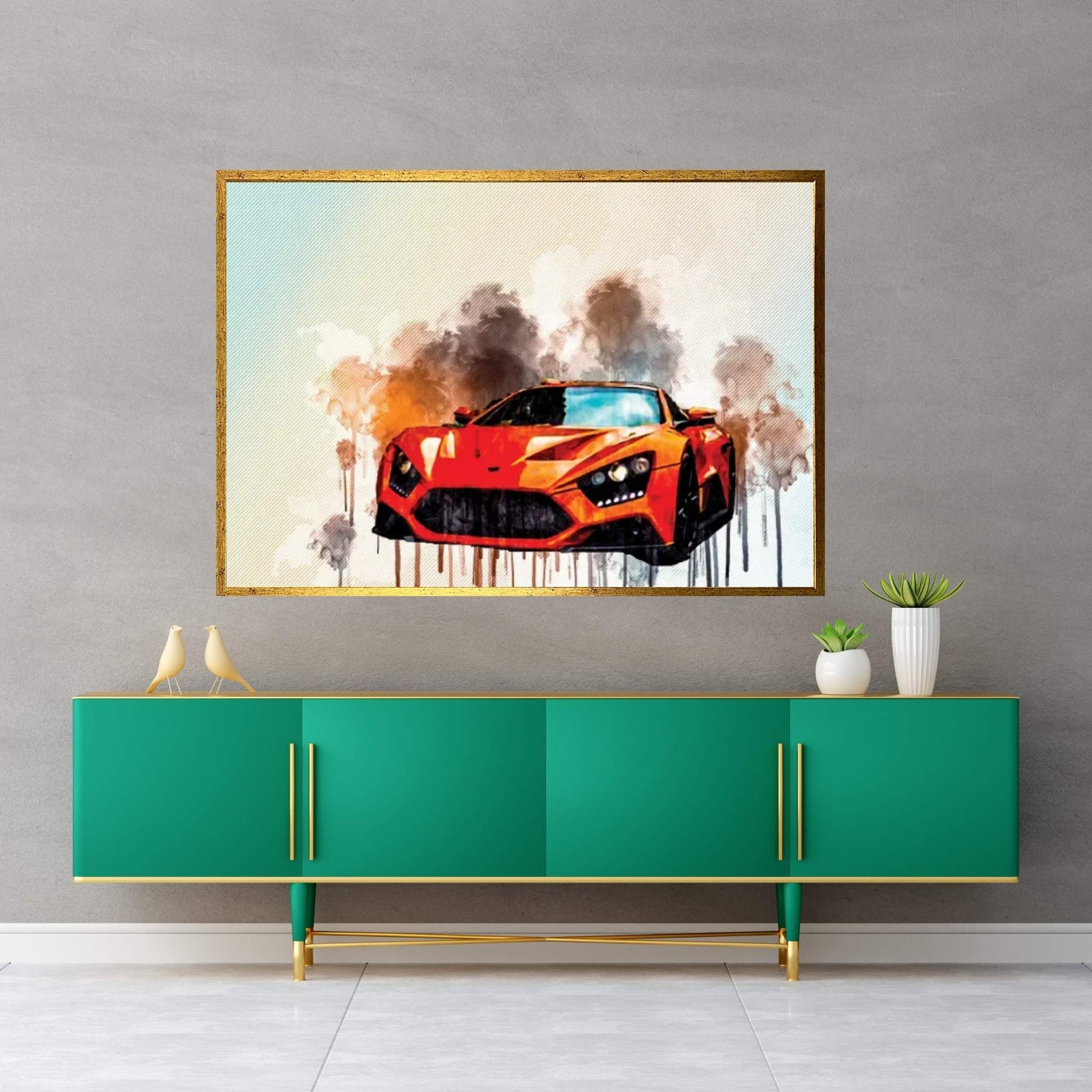 Zenvo St1 2017 Orange Sports Coupe Hypercar Sportcar Monaco Canvas Wall Art - Y Canvas