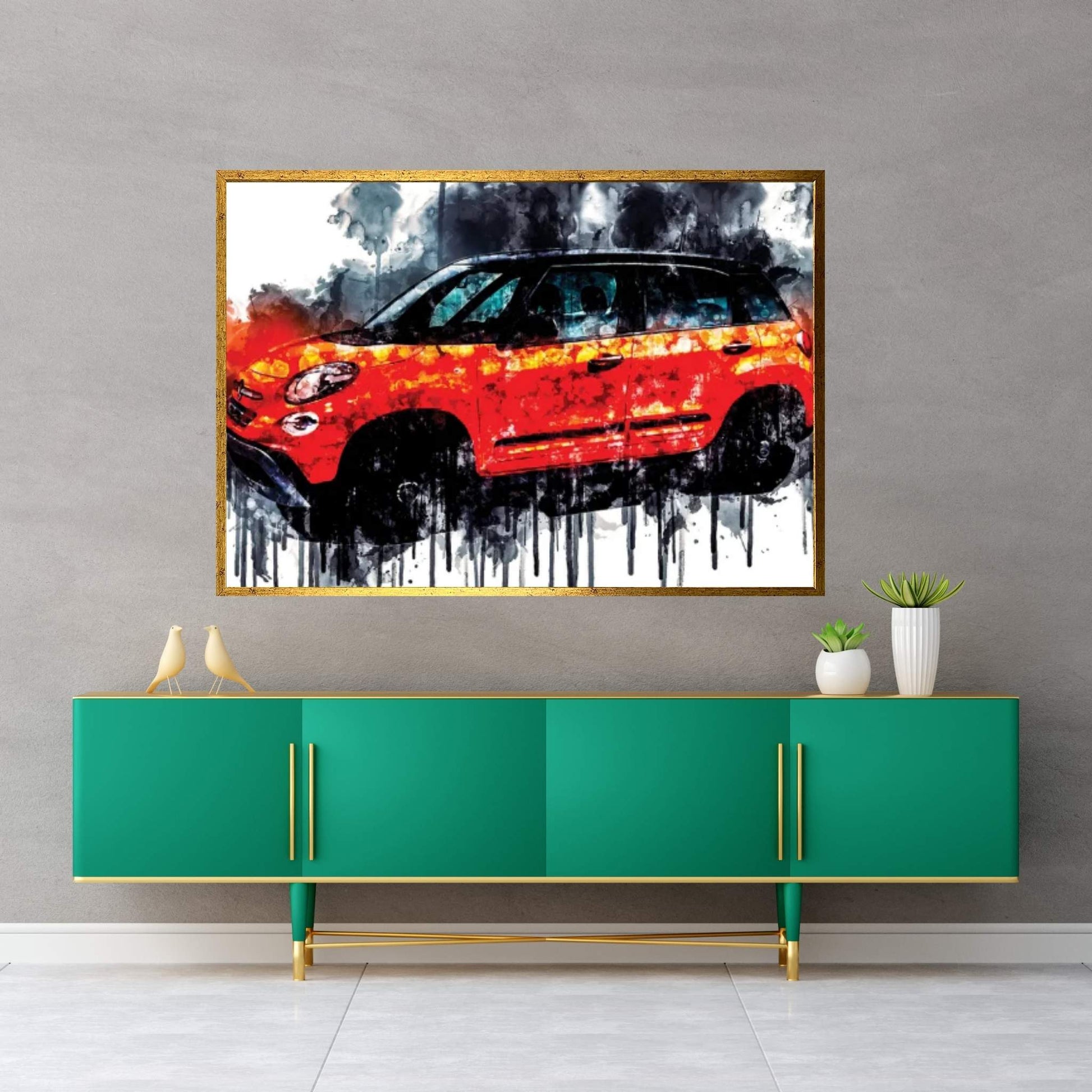 2018 Fiat 500L City Cross Vehicle CDXCV Canvas Wall Art - Y Canvas