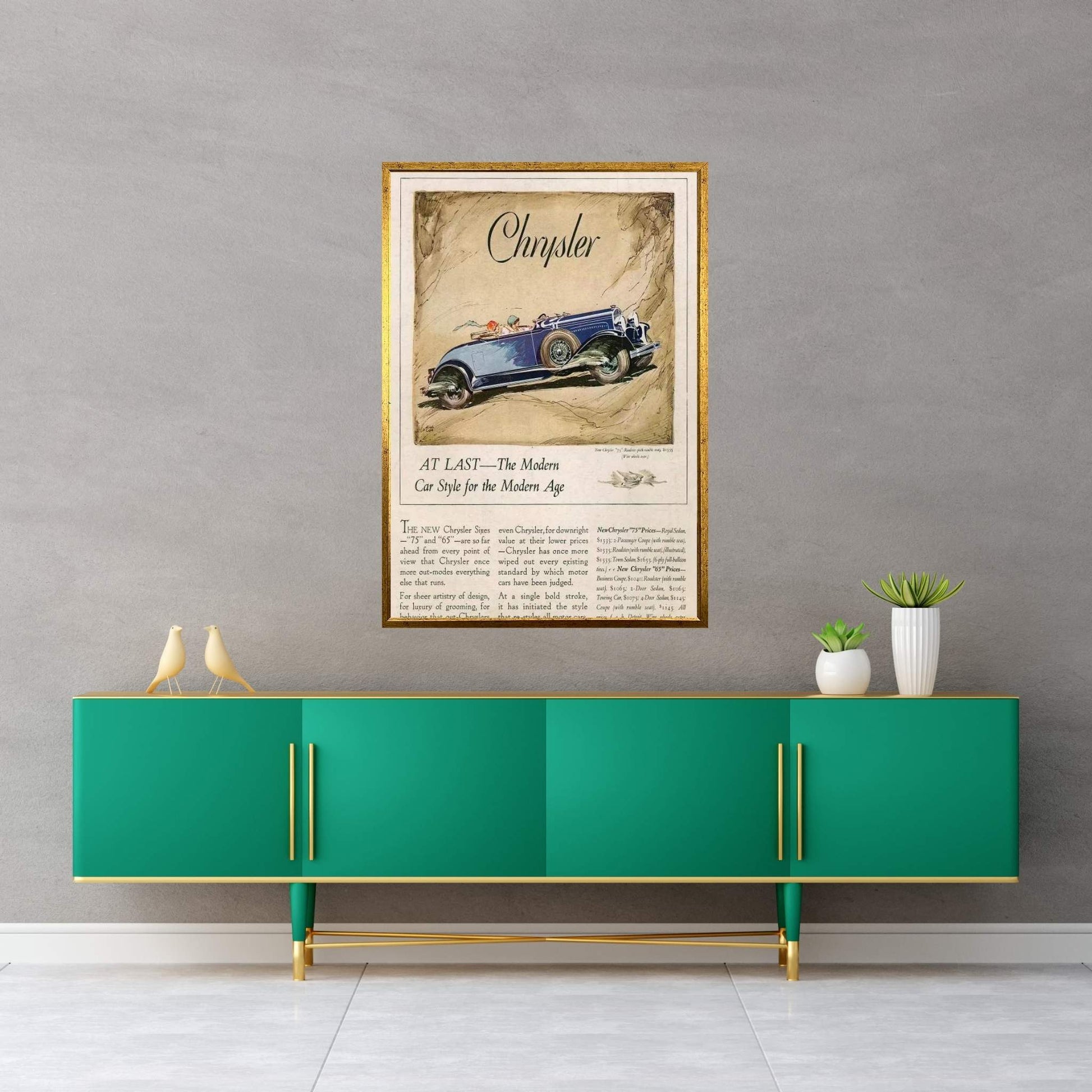 1928 Chrysler Magazine Advert Canvas Wall Art - Y Canvas