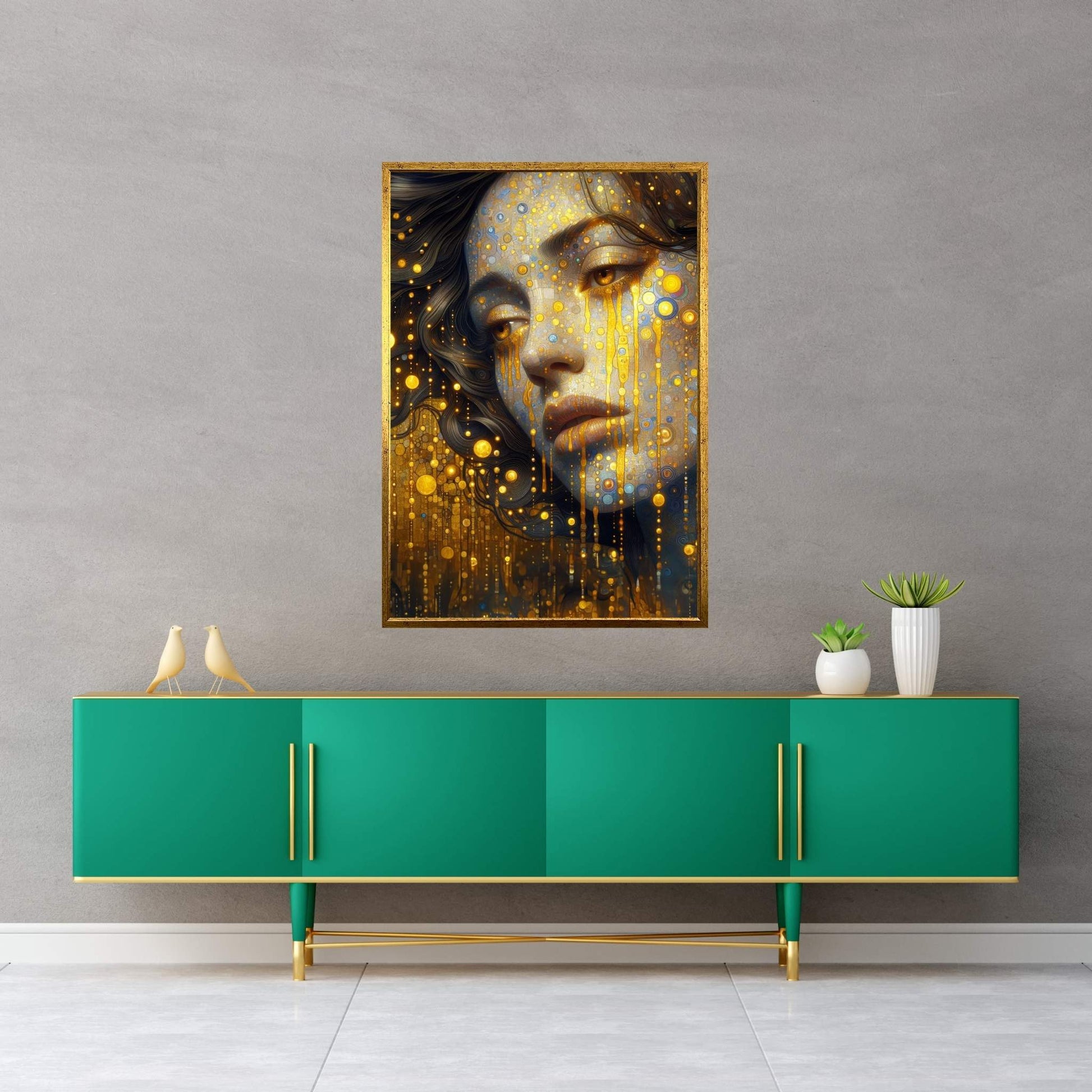 The Golden Tears Gustav Klimt Modern Abstract Reproduction Canvas Wall Art - Y Canvas