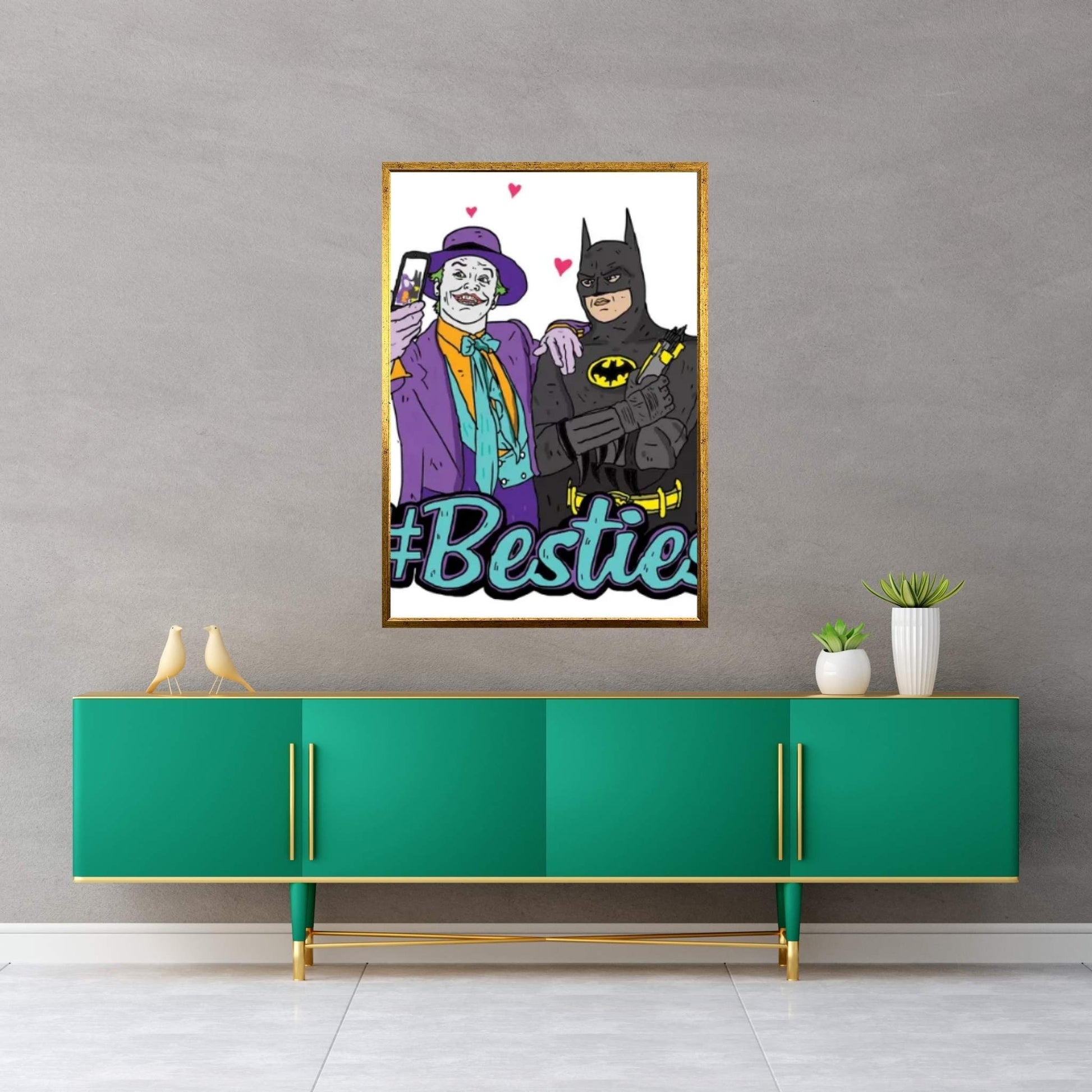 Joker & Batman Besties Canvas Wall Art - Y Canvas