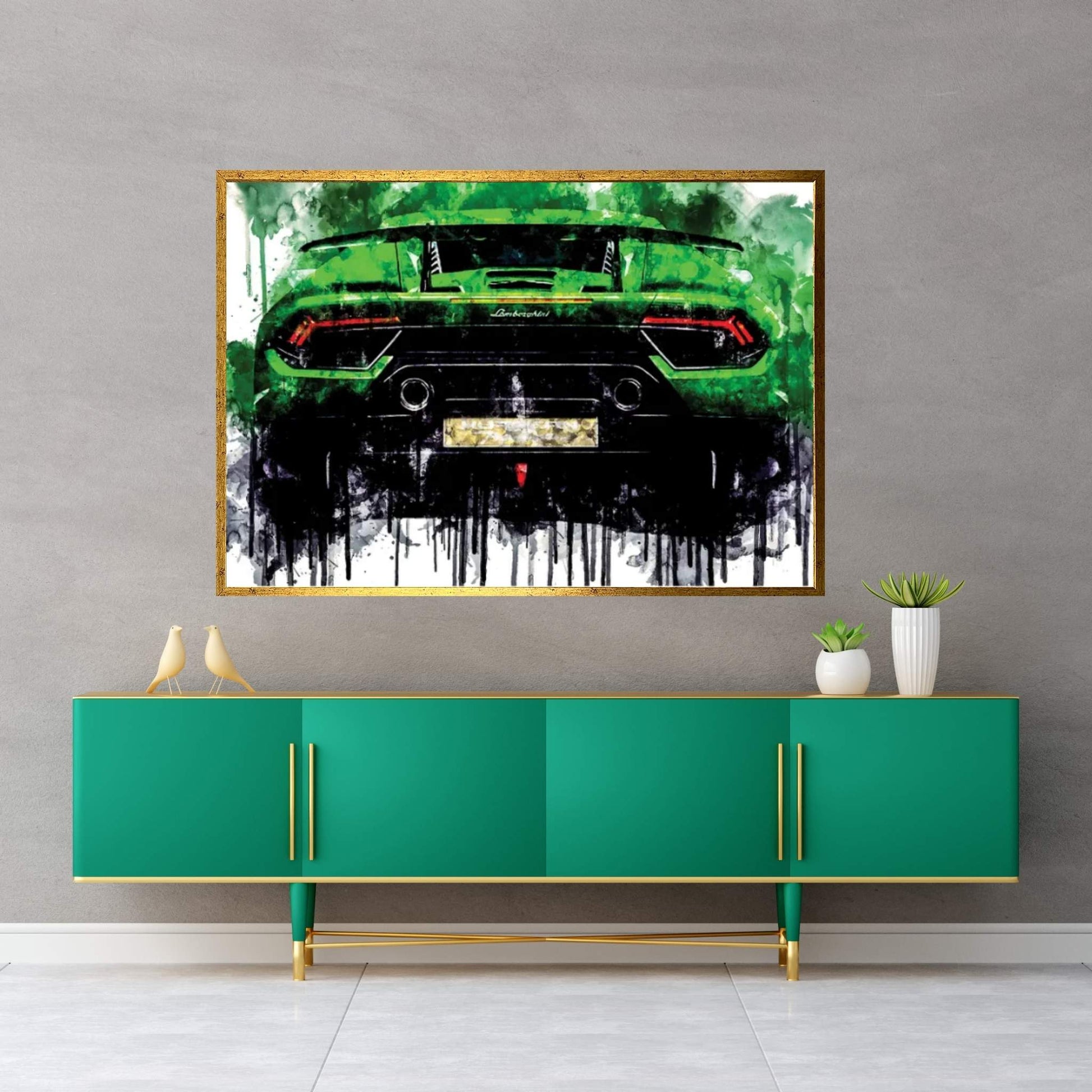 2017 Lamborghini Huracan Vehicle CXXVIII Canvas Wall Art - Y Canvas