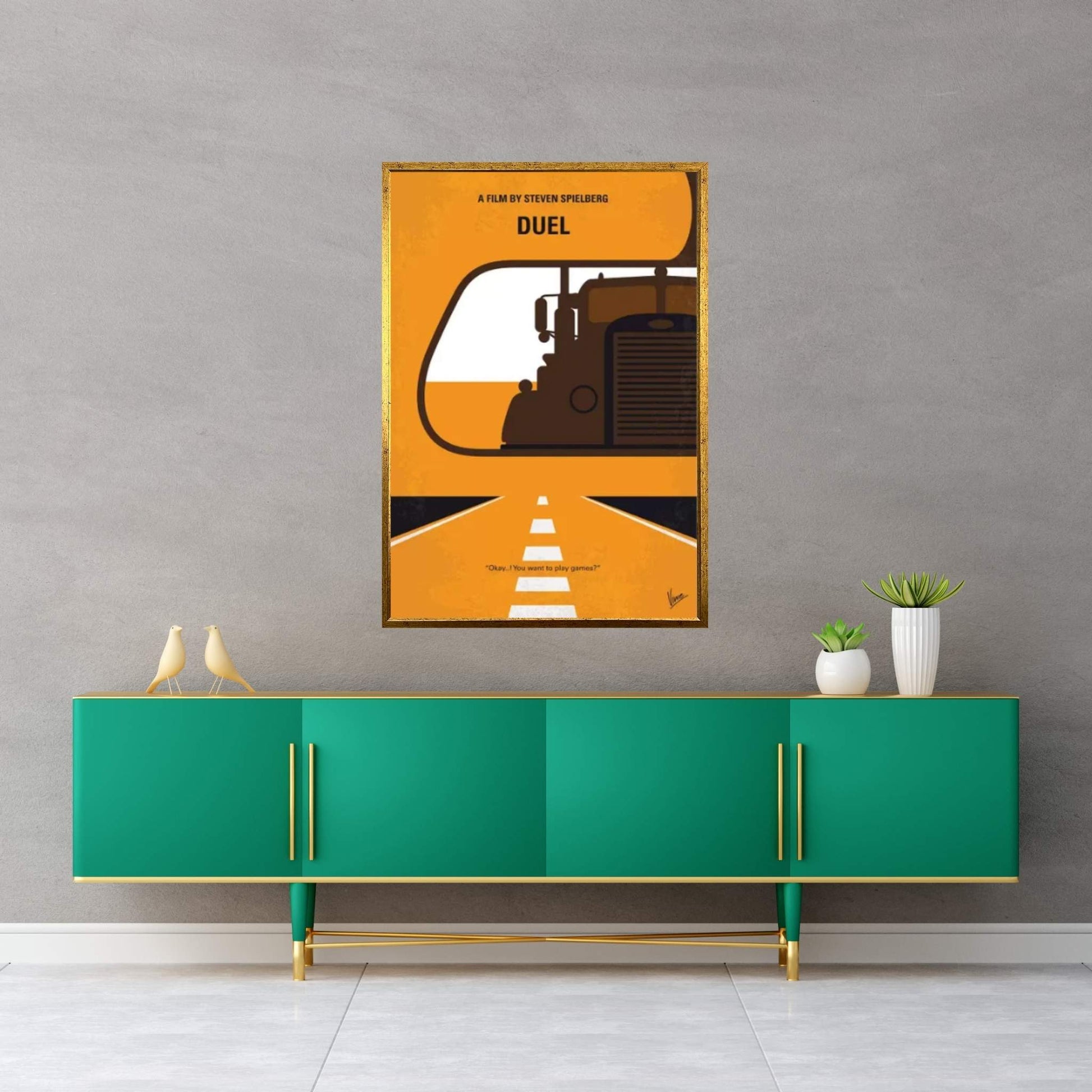 Duel Minimal Movie Poster Canvas Wall Art - Y Canvas