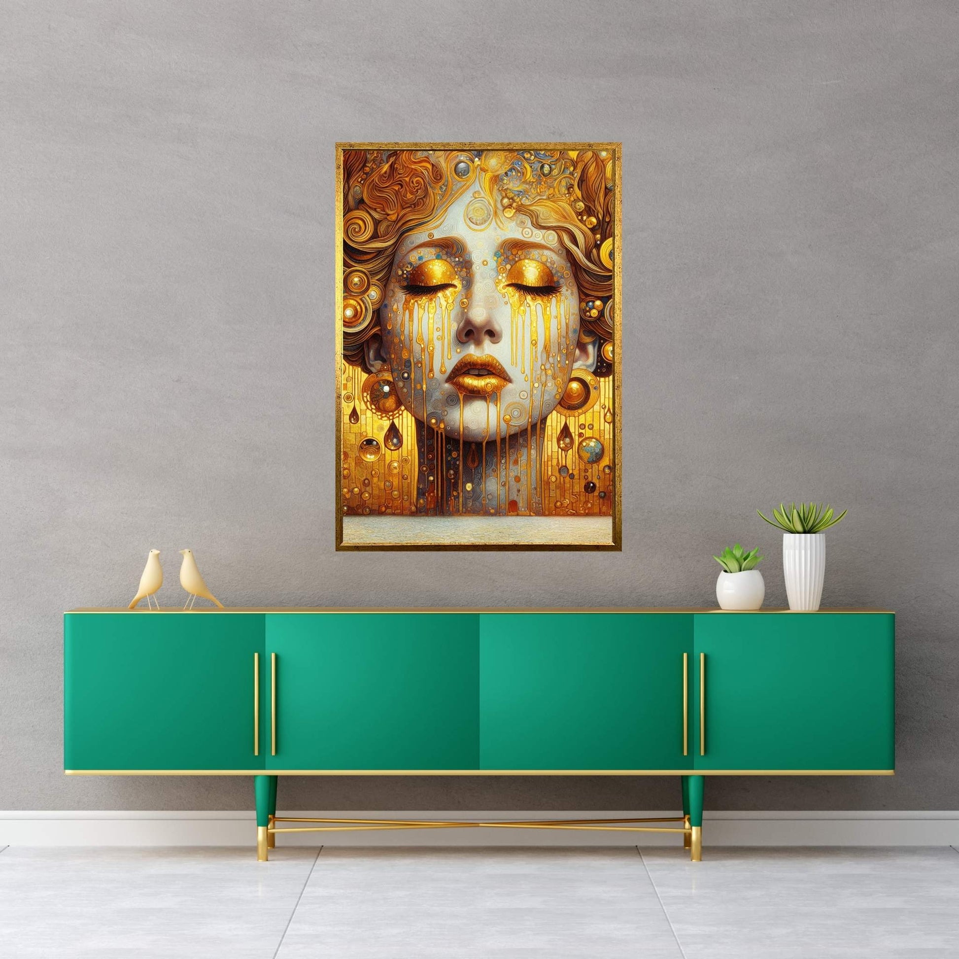 The Golden Tears Gustav Klimt Modern Abstract Reproduction Canvas Wall Art - Y Canvas