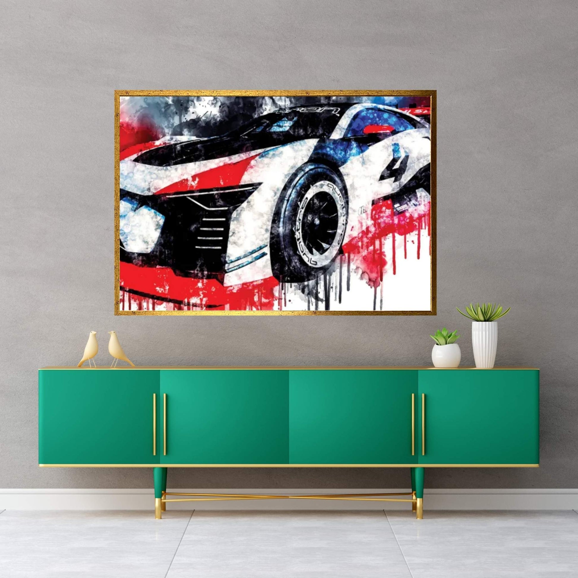 2018 Audi E Tron Vision Gran Turismo Vehicle CCCLXXIII Canvas Wall Art - Y Canvas