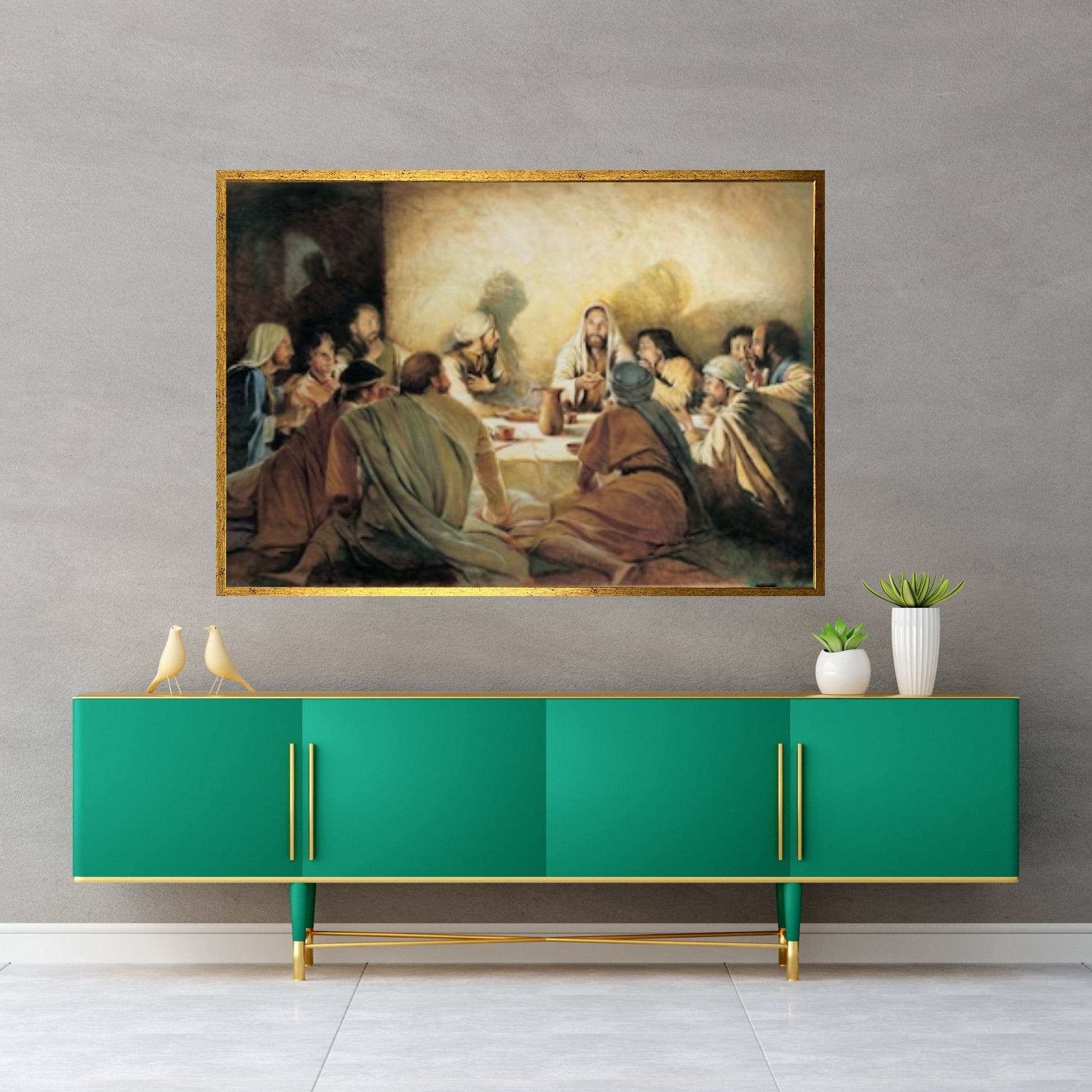 Last Supper Canvas Wall Art, Last Supper Canvas Poster, Set Jesus and Disciples Christian - Y Canvas