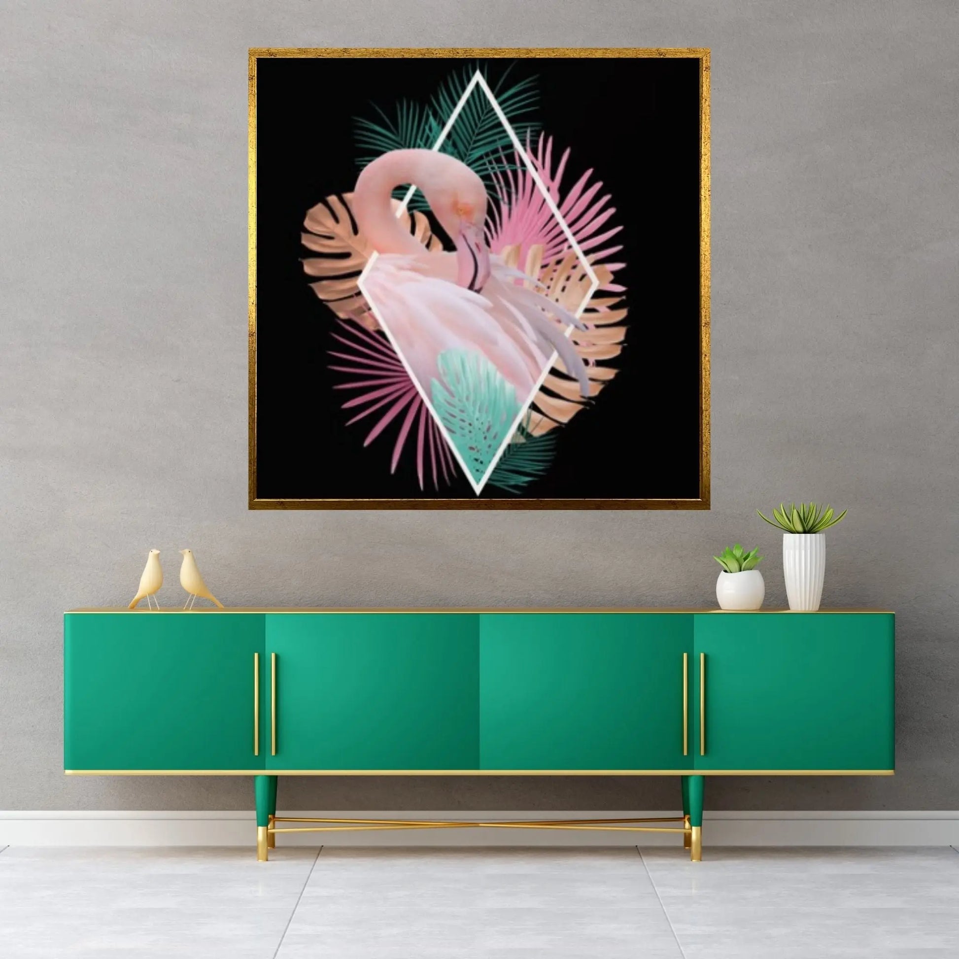 Flamingo Canvas Wall Art Decoration, Flamingo Canvas, Flamingo Wall Art, Animal Canvas Art, Flamingo Poster - Y Canvas