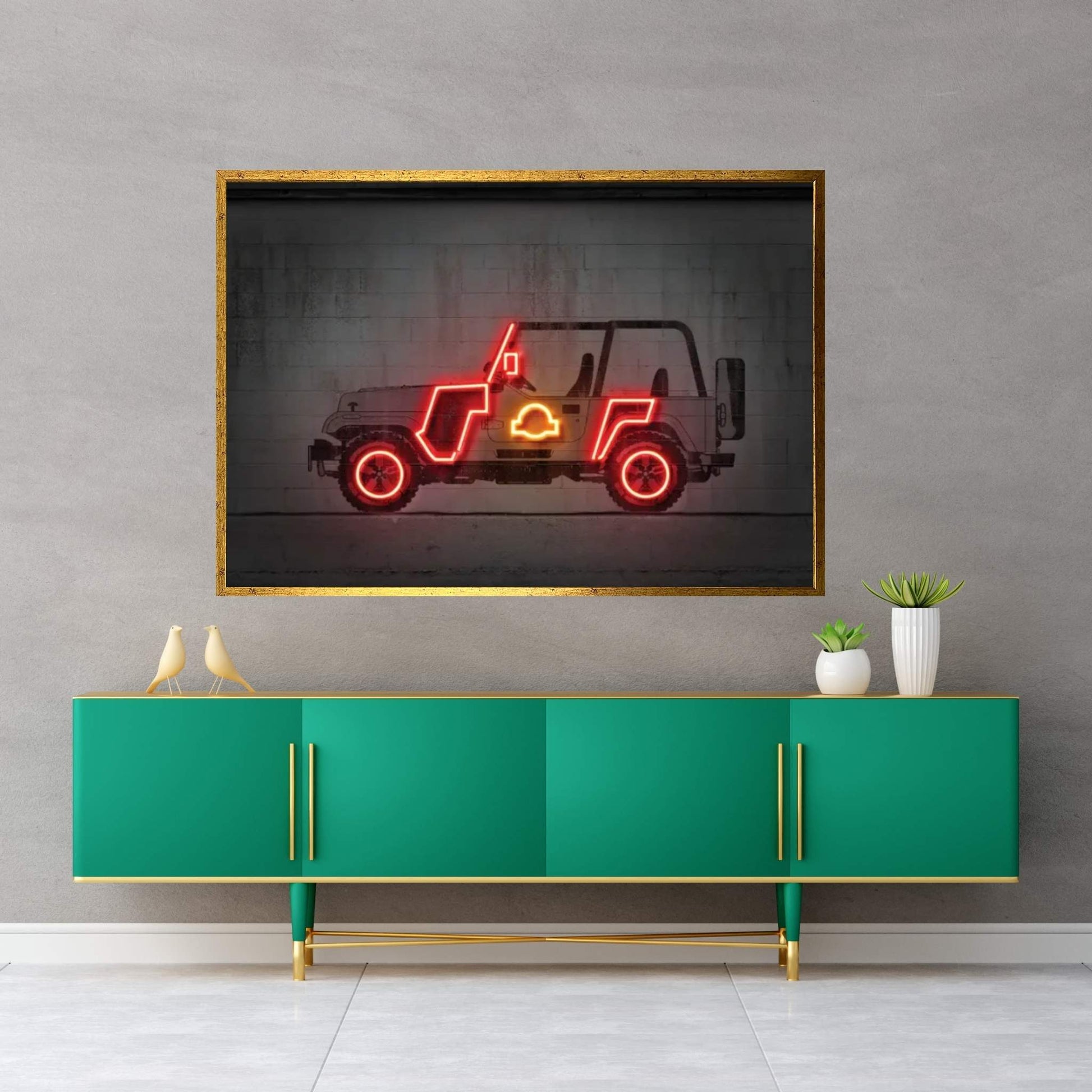 Jurassic Car II Canvas Wall Art - Y Canvas