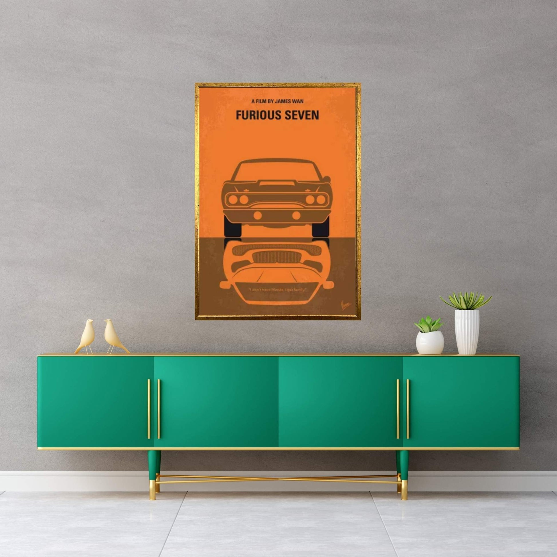 Furious 7 Minimal Movie Poster Canvas Wall Art - Y Canvas