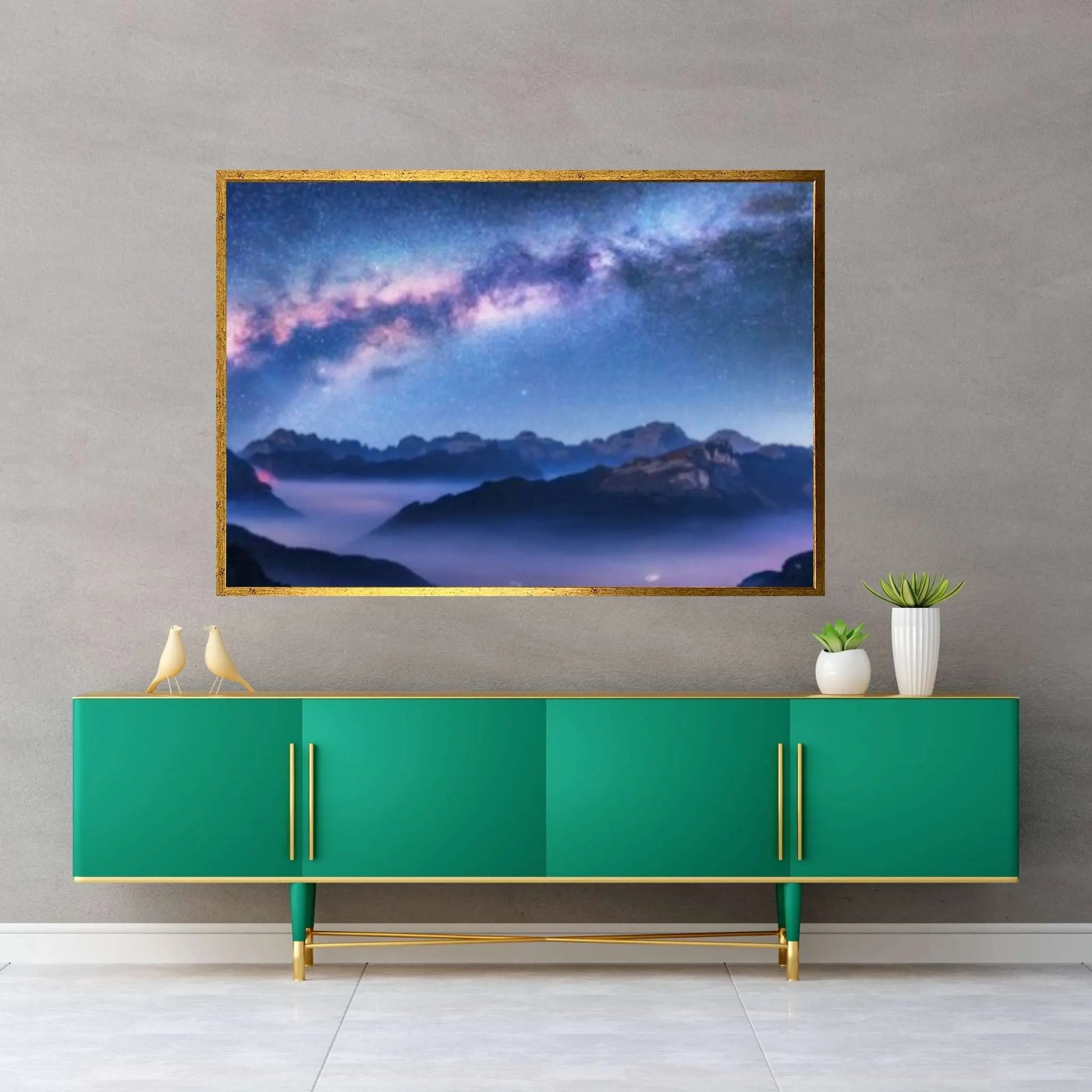 Starry Sky Landscape Canvas Poster Print - Y Canvas