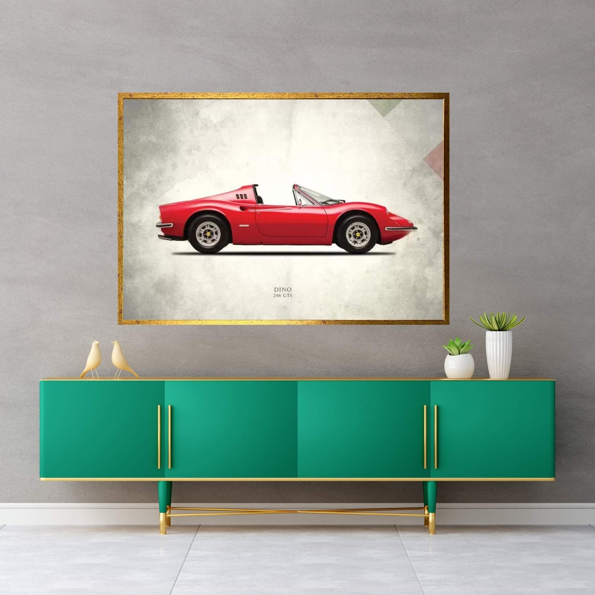 1973 Ferrari Dino 246 GTS Canvas Wall Art - Y Canvas