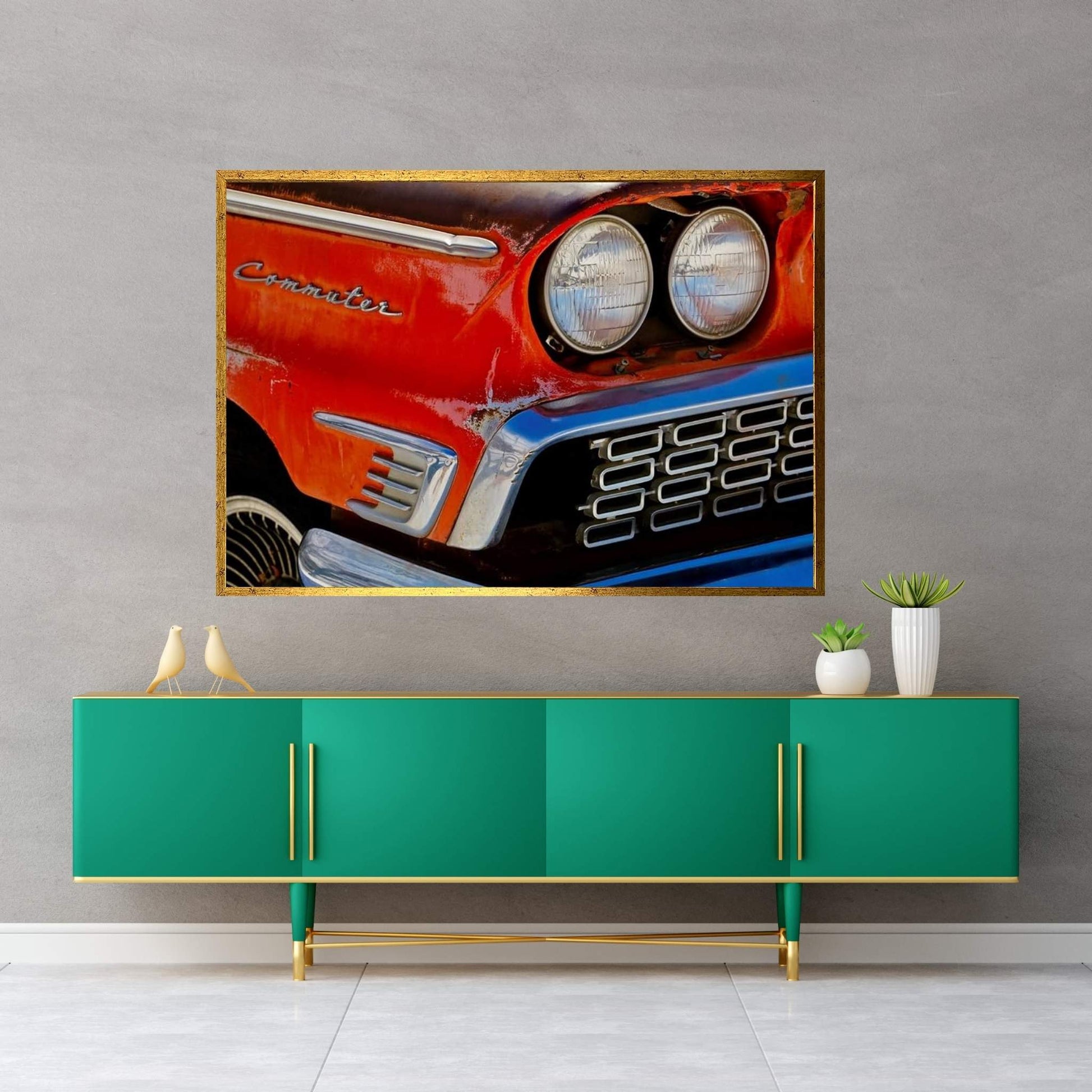 Vintage Commuter Headlight Canvas Wall Art - Y Canvas