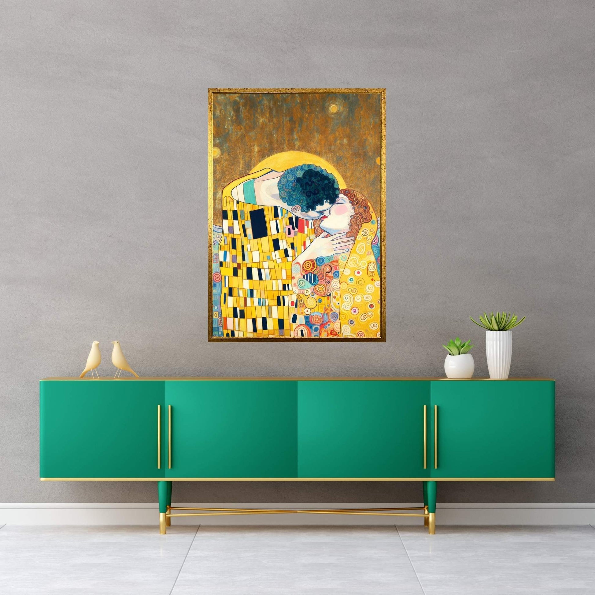 Gustav Klimt The Kiss Reproduction Canvas Wall Art - Affordable and High-Quality - Y Canvas