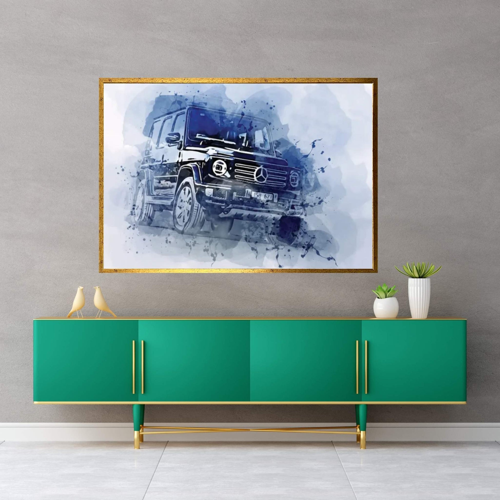 Black Gelendvagen Mercedes-Benz G 400 Canvas Wall Art - Y Canvas