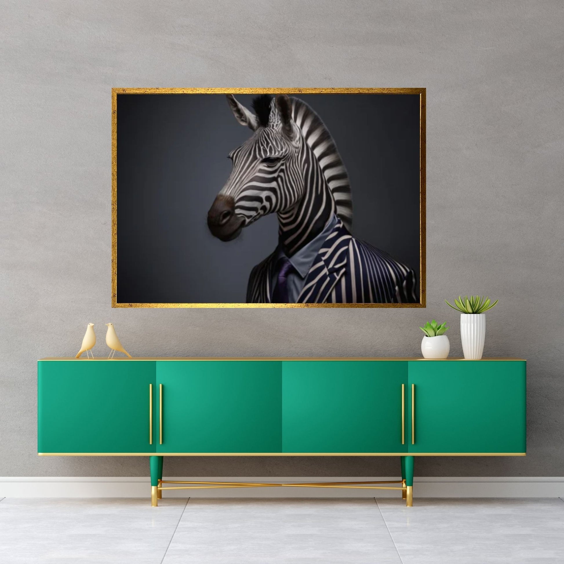 Abstract Animal Zebra Poster, Creative Animal Modeling Wall Art - Y Canvas