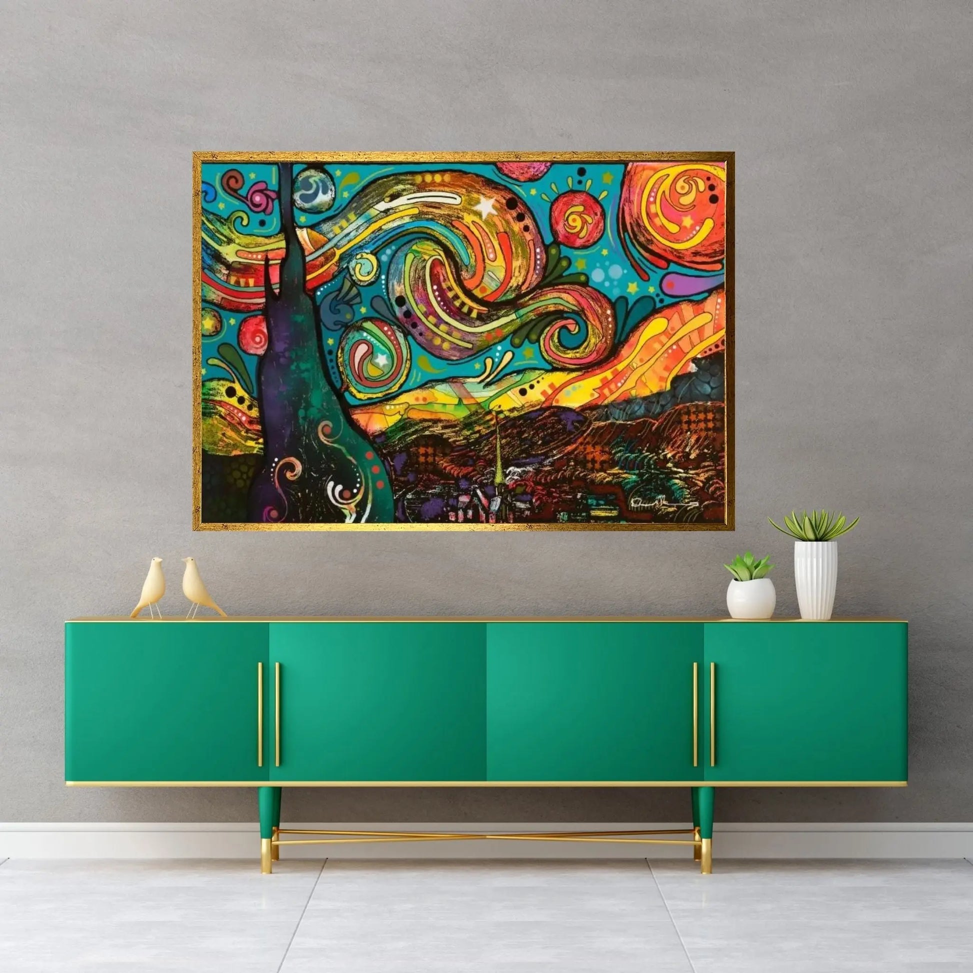 Starry Night Canvas Wall Art - Y Canvas