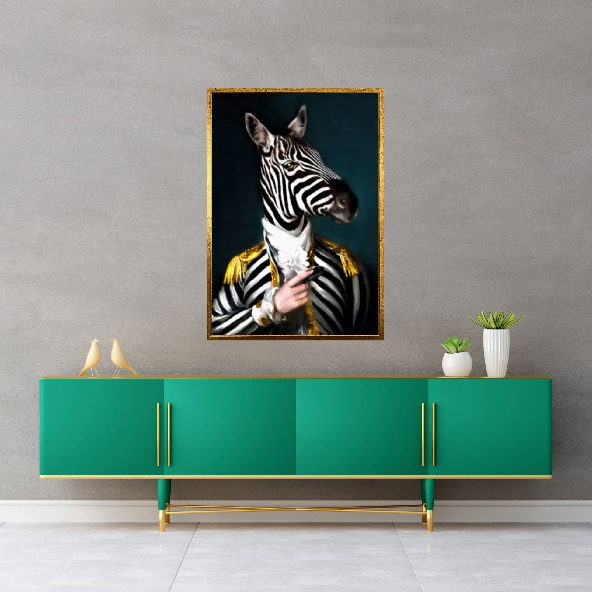 Abstract Animal Original Elephant Lion Zebra Poster, Creative Animal Modeling Wall Art - Y Canvas