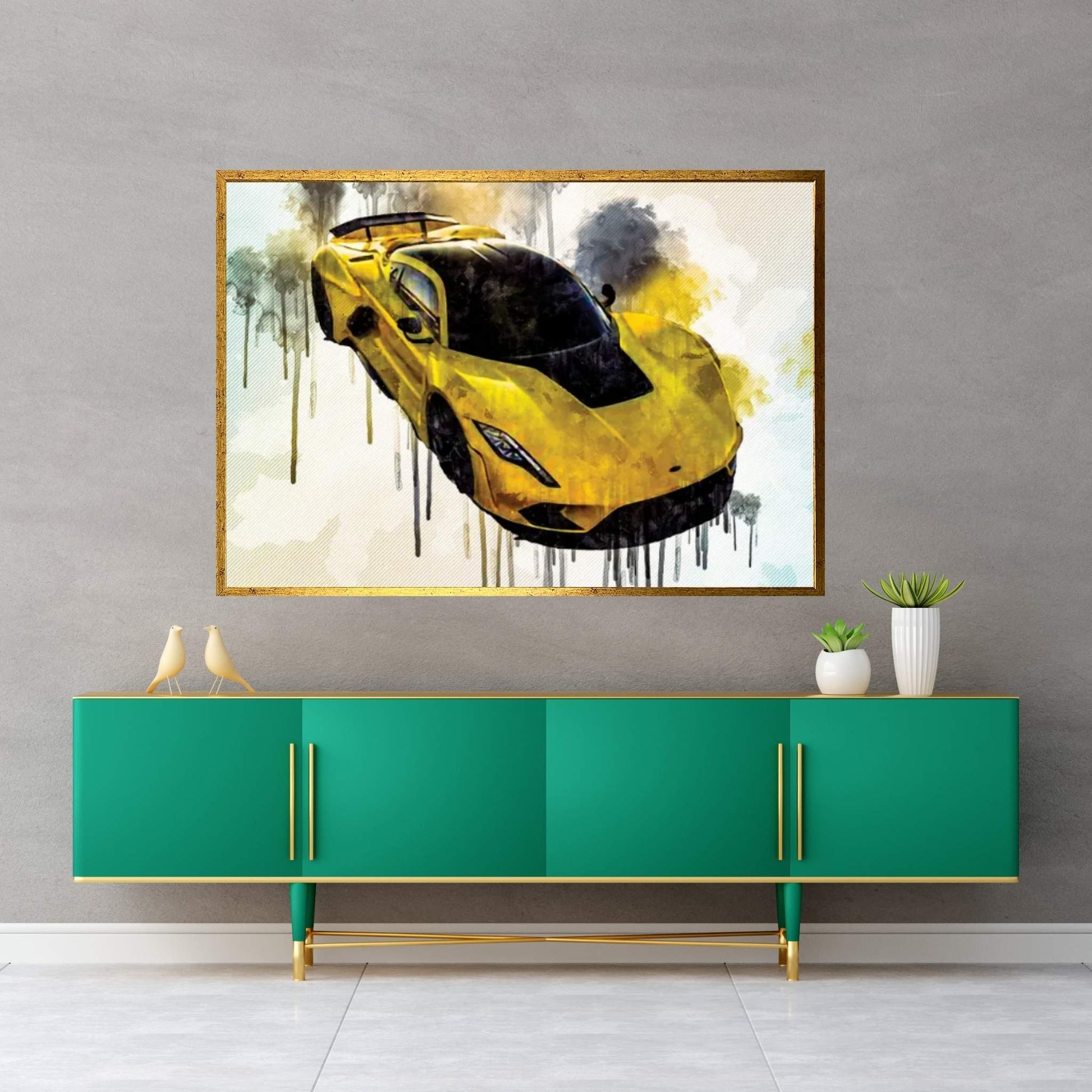 Hennessey Venom F5 2019 Sports Hypercar New Sports Cars Yellow Venom Canvas Wall Art - Y Canvas