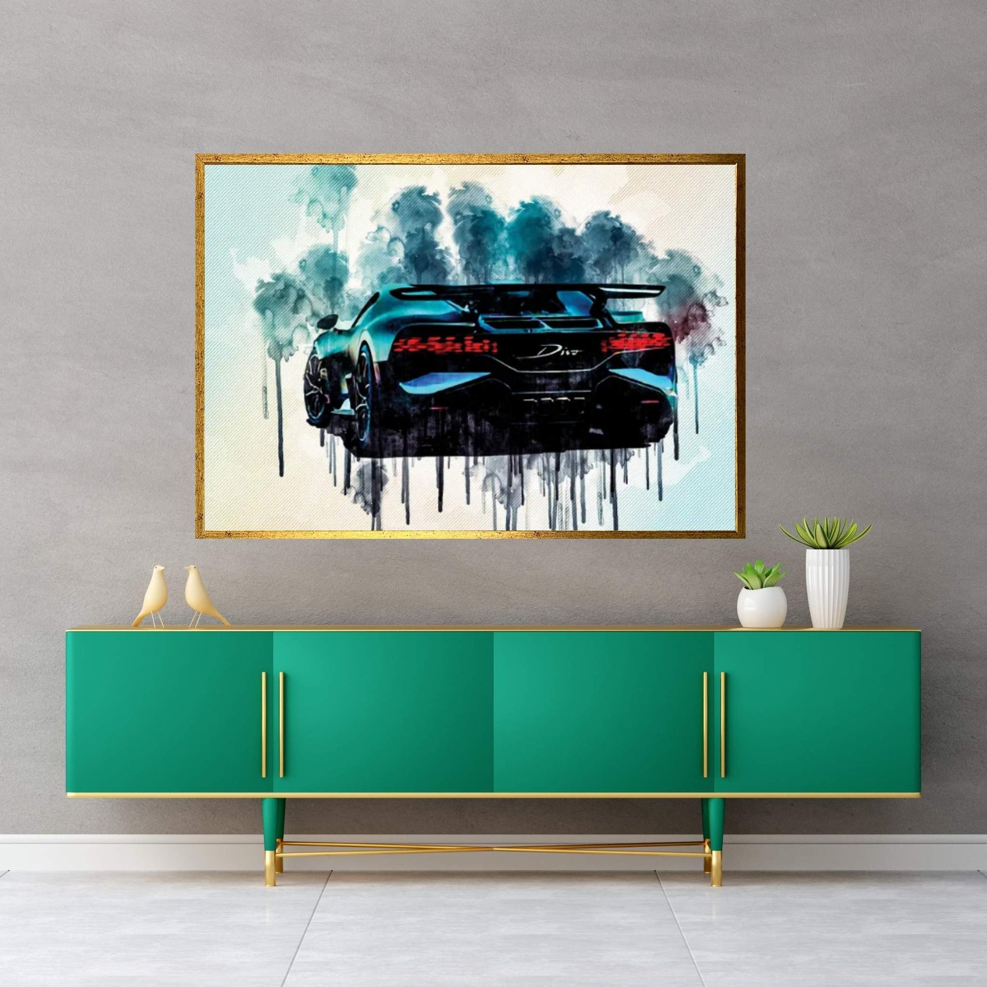 2019 Bugatti Divo Rear View New Hypercar Canvas Wall Art - Y Canvas